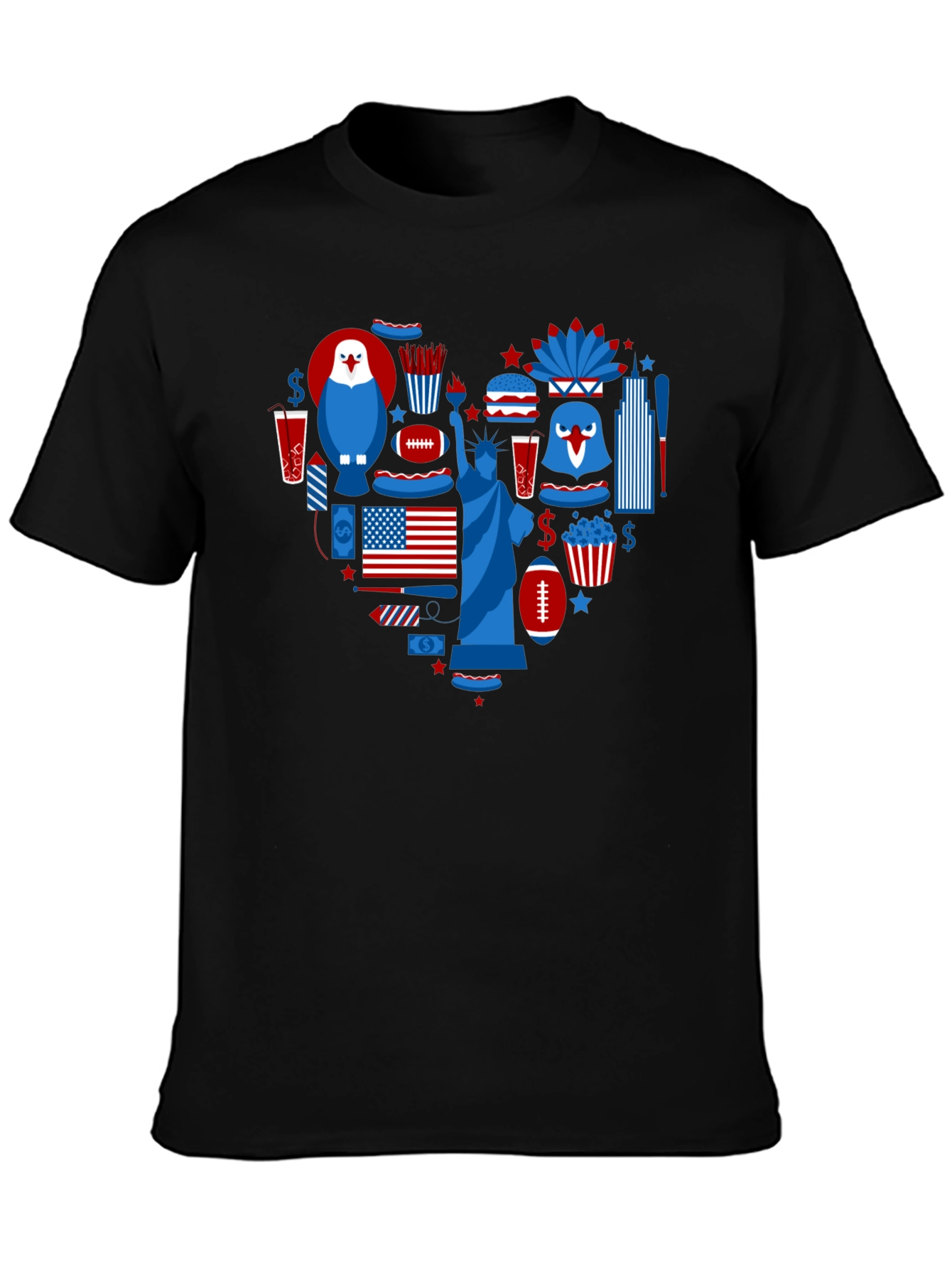 Patriotic Heart Graphic T-Shirt