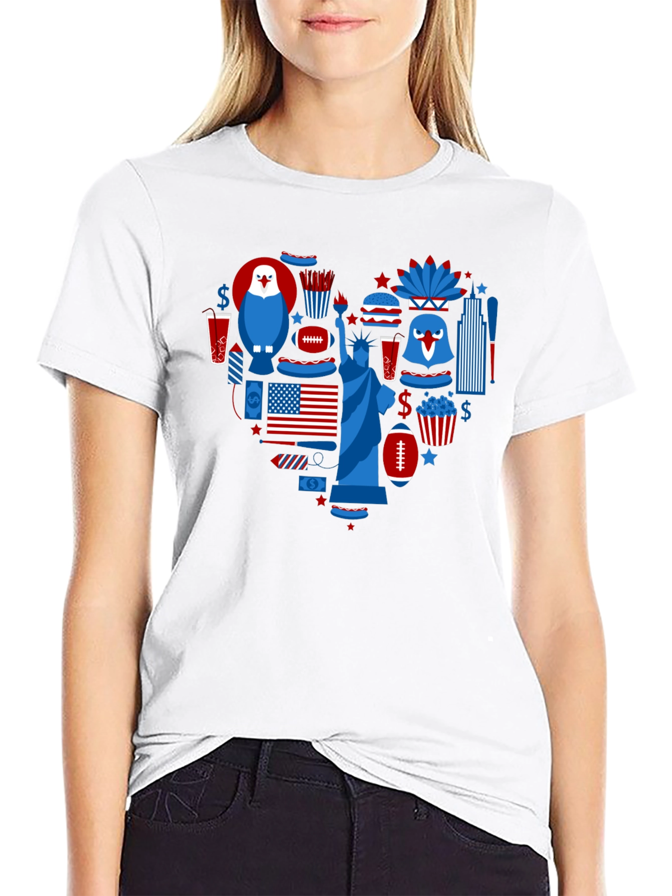 Patriotic Heart Graphic T-Shirt