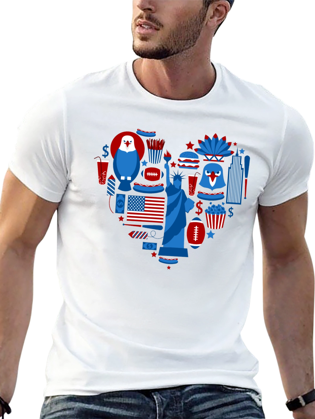 Patriotic Heart Graphic T-Shirt