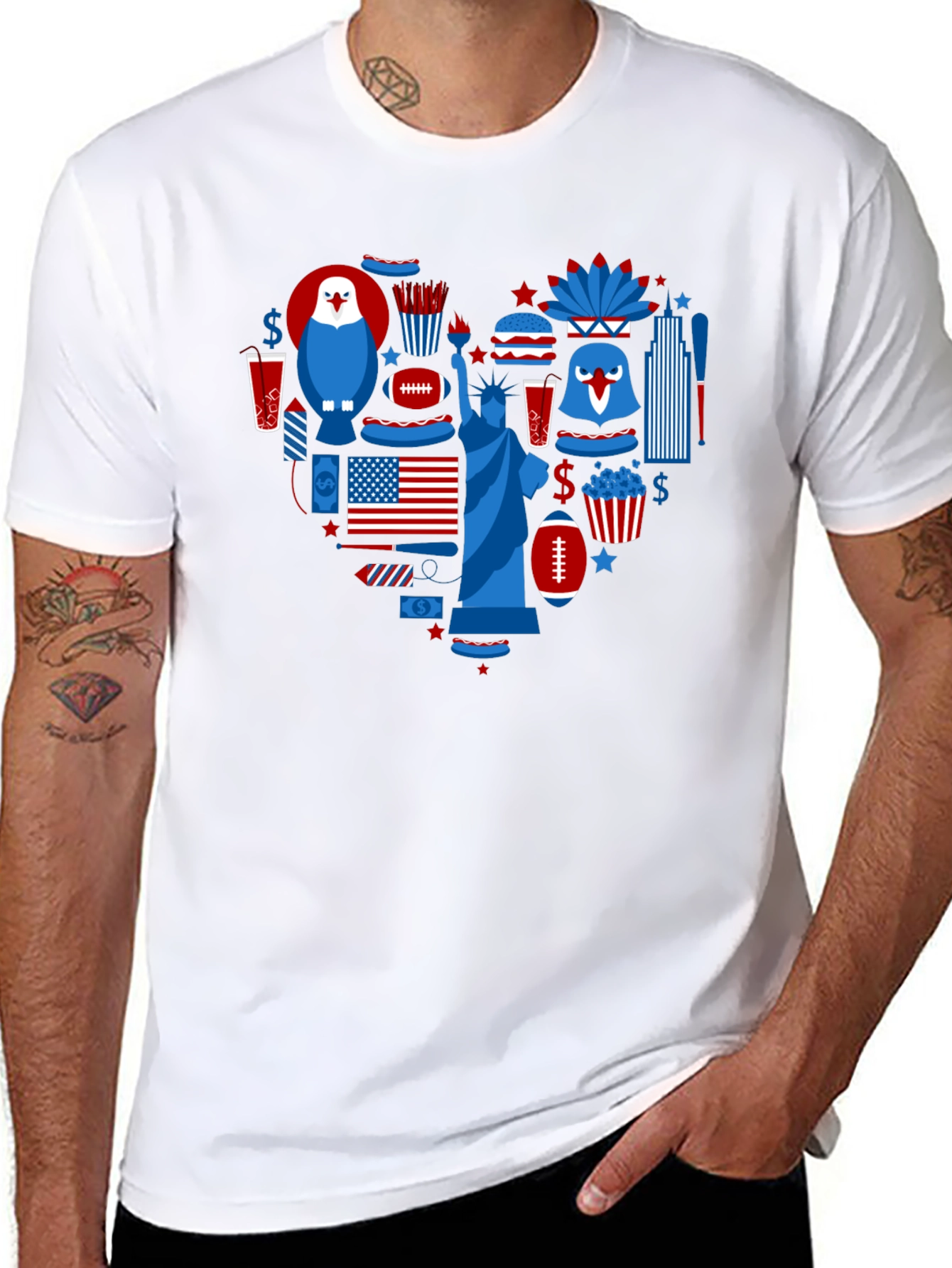 Patriotic Heart Graphic T-Shirt
