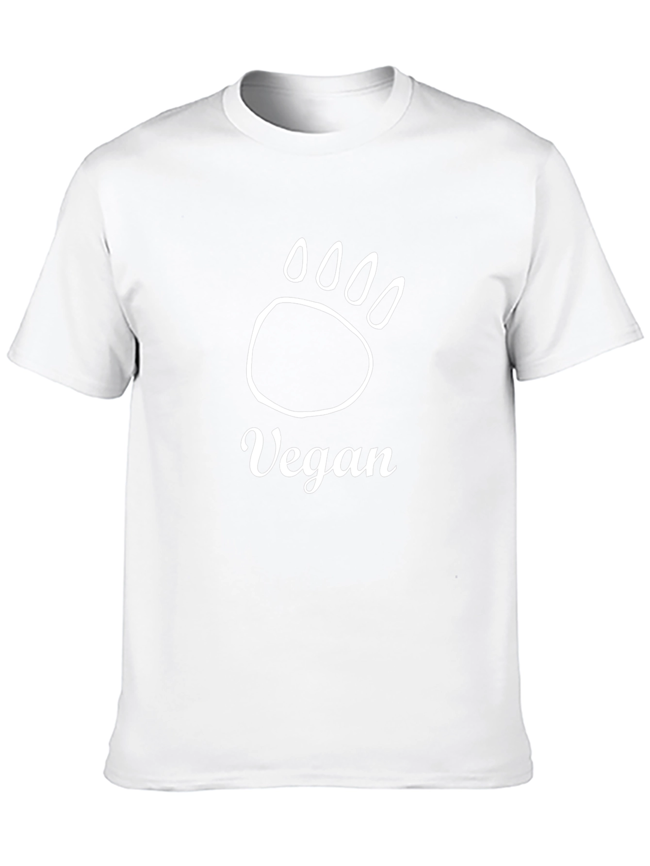 Vegan Bear Paw Print T-Shirt - Black