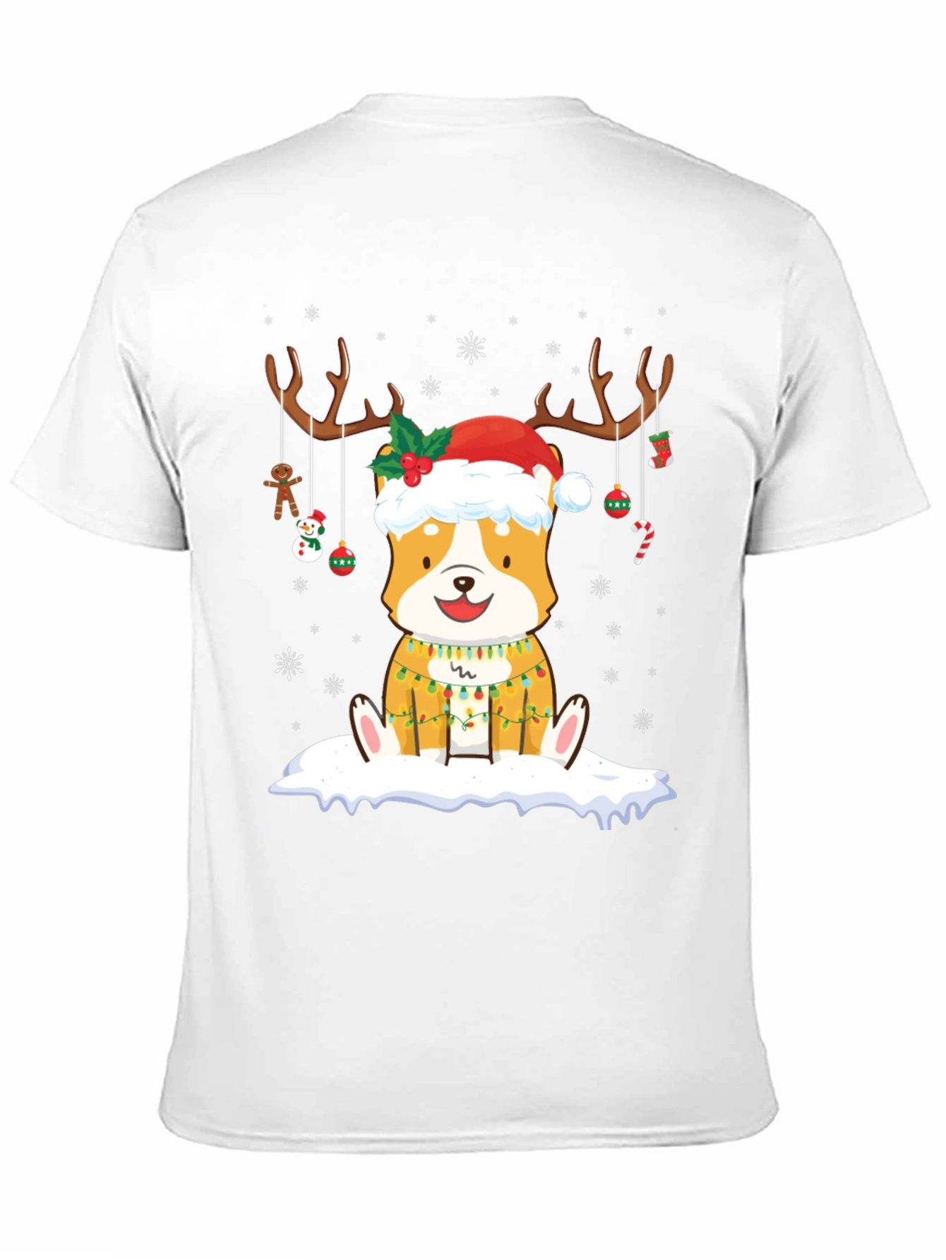 Christmas Corgi Reindeer T-Shirt