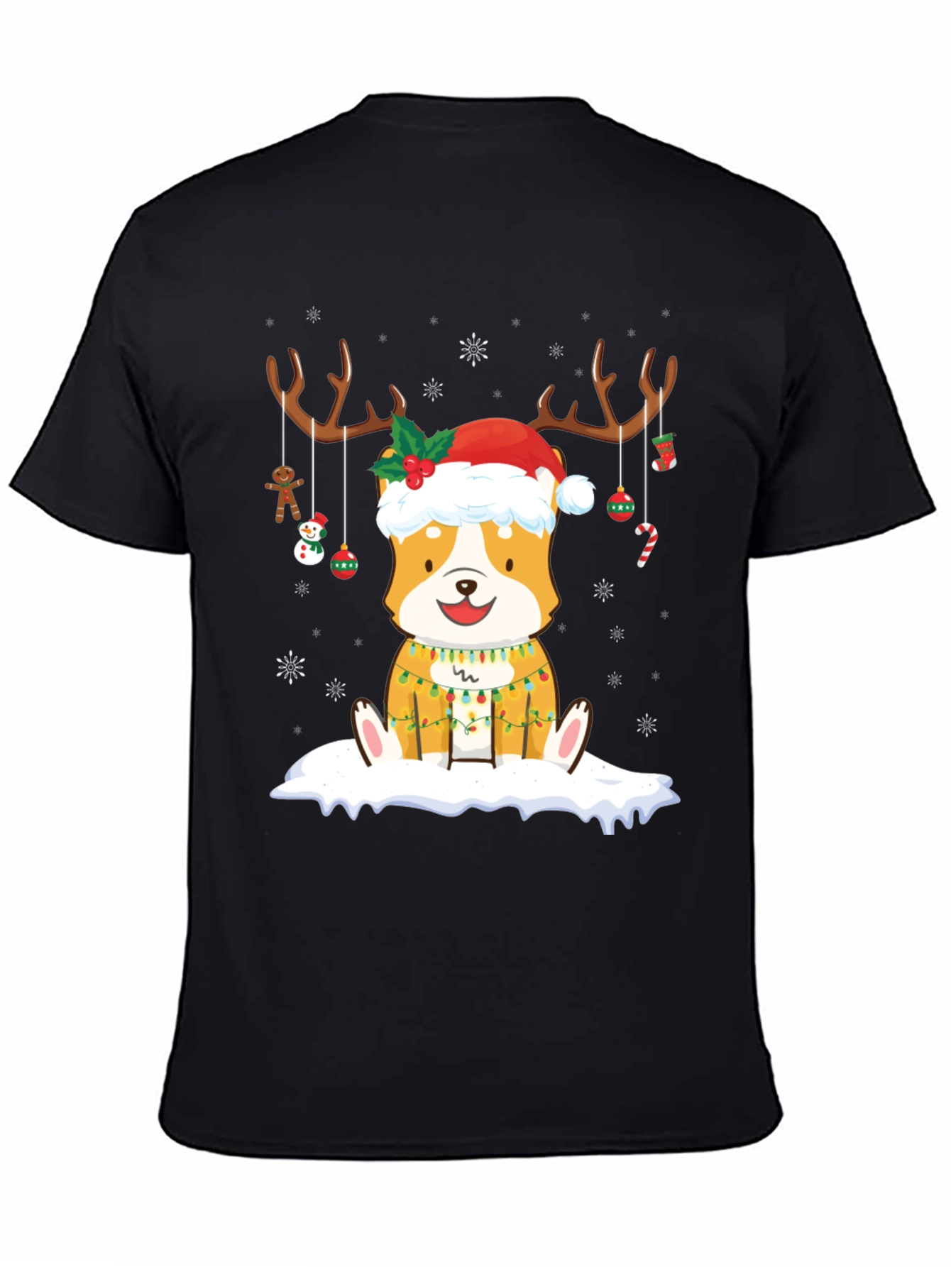Christmas Corgi Reindeer T-Shirt