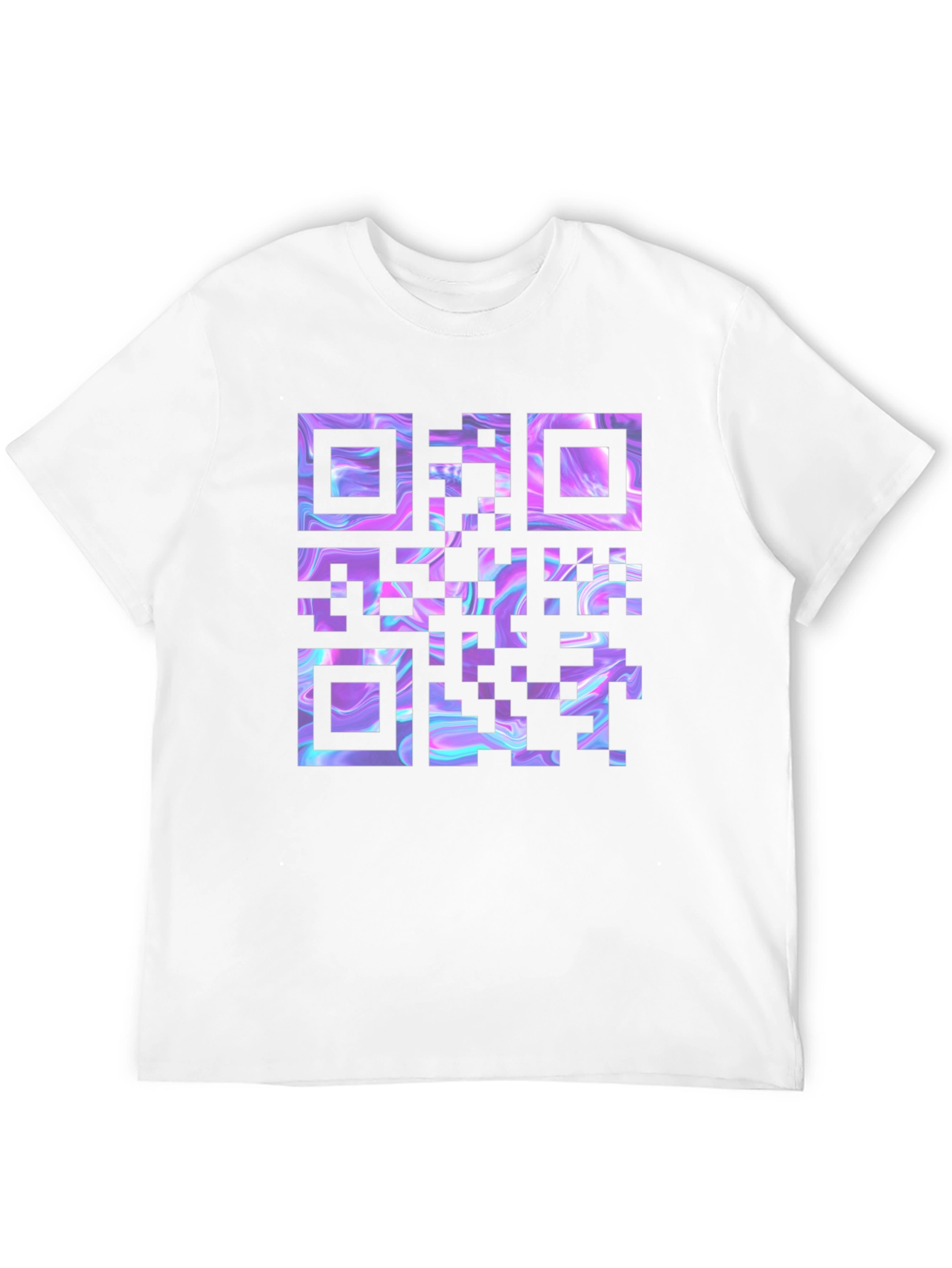 Holographic QR Code Black T-Shirt