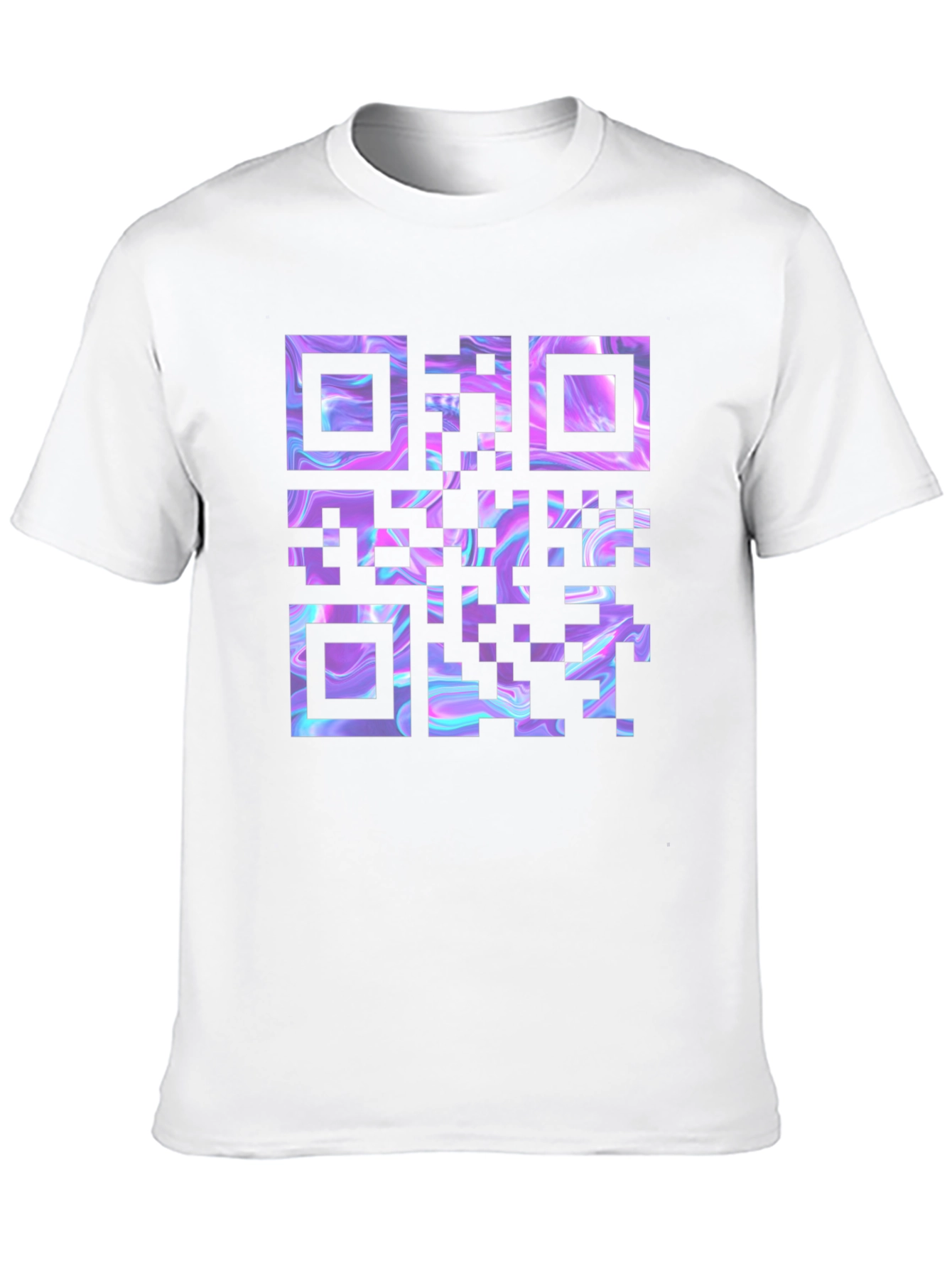 Holographic QR Code Black T-Shirt