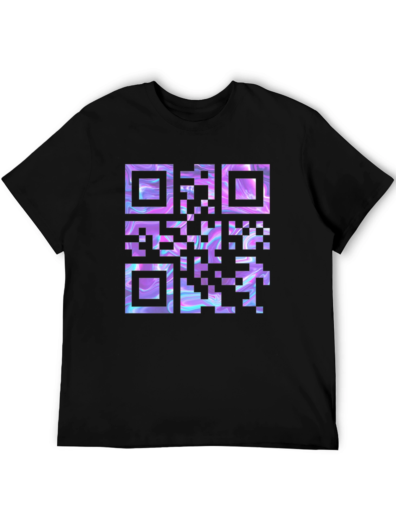 Holographic QR Code Black T-Shirt