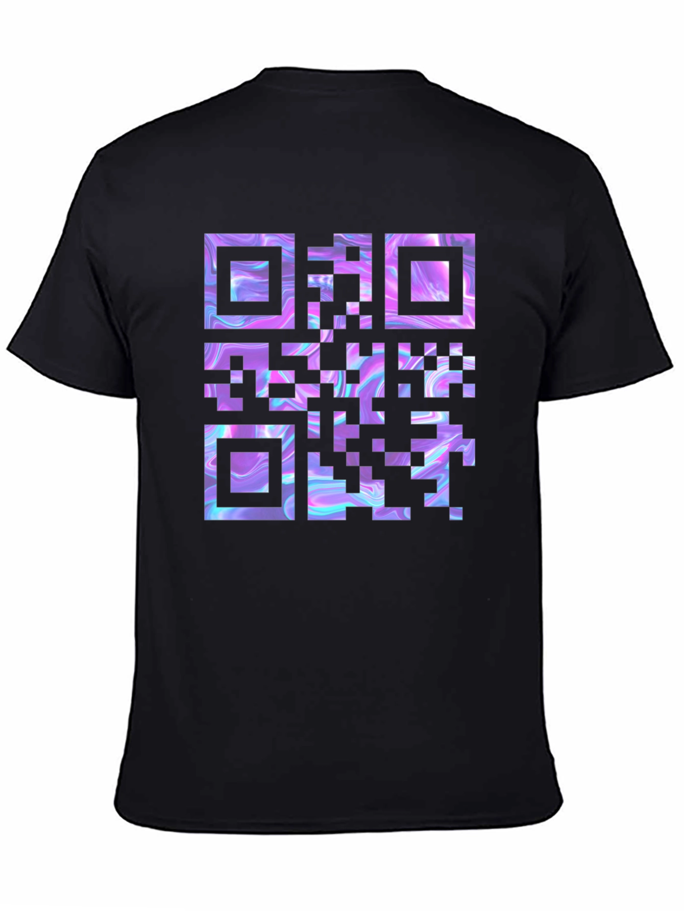 Holographic QR Code Black T-Shirt