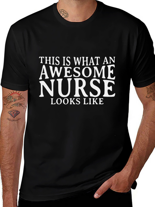 Awesome Nurse T-Shirt - Black Graphic Tee