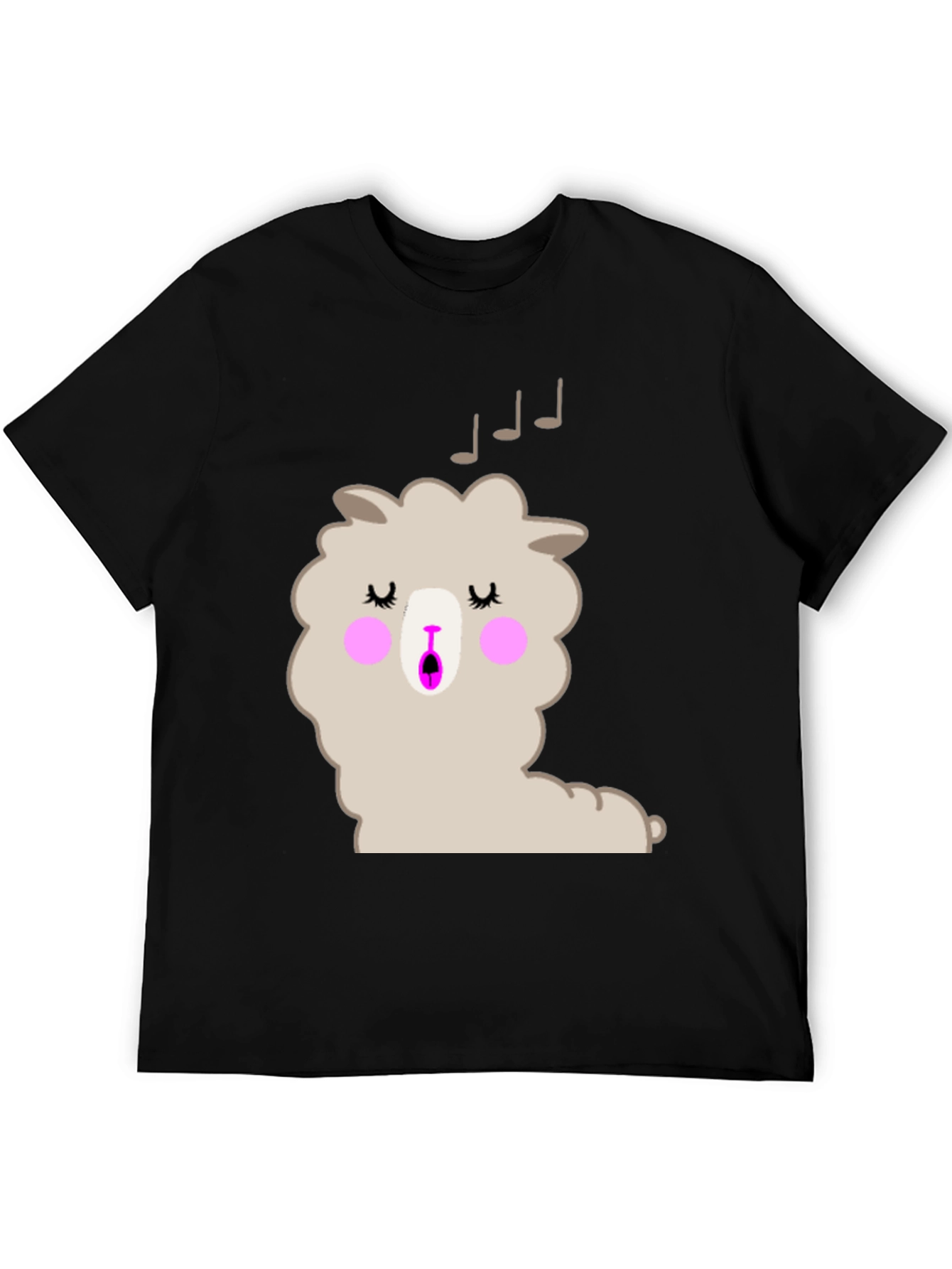 Singing Llama Graphic T-Shirt - Black Cotton Tee