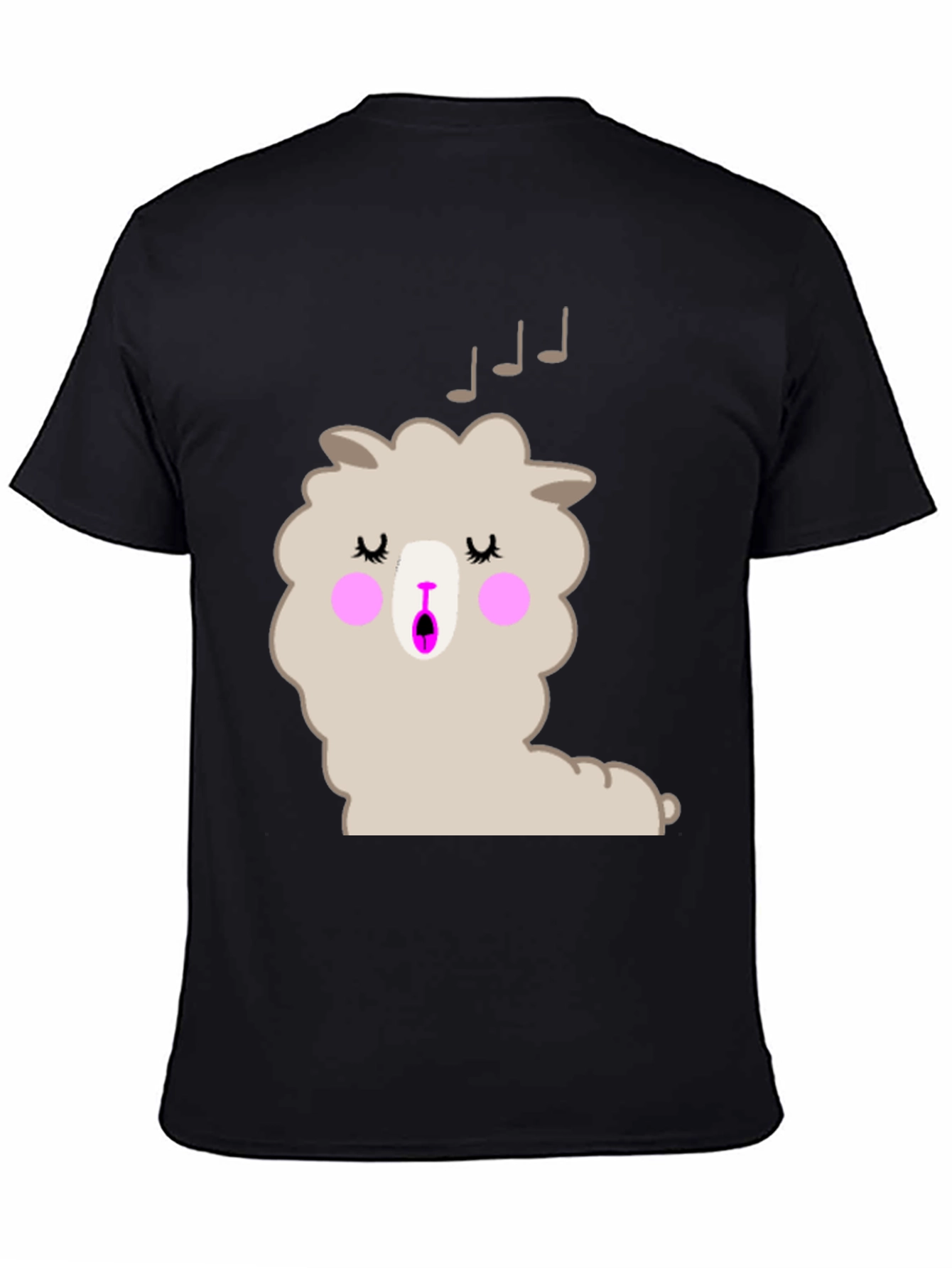 Singing Llama Graphic T-Shirt - Black Cotton Tee