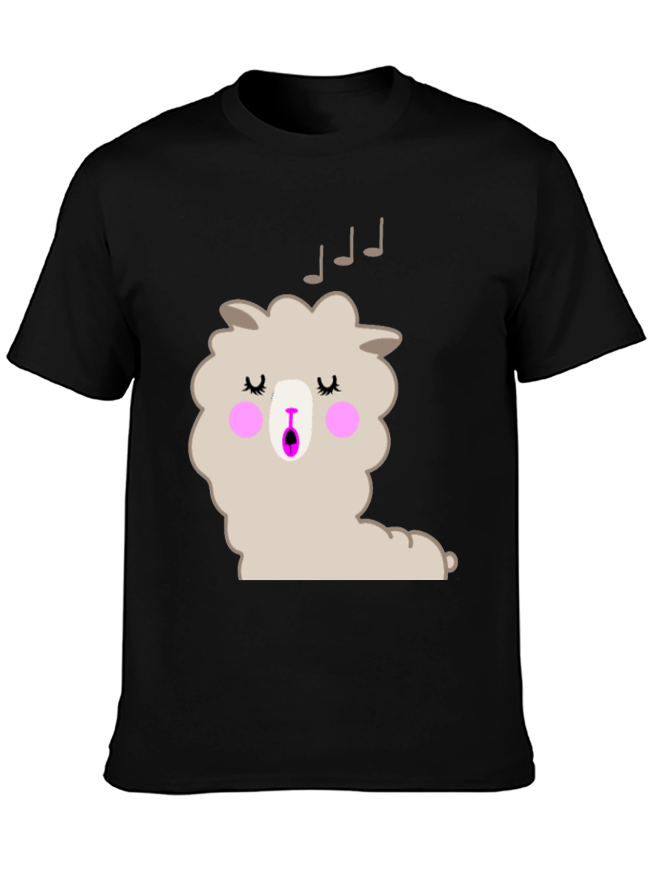 Singing Llama Graphic T-Shirt - Black Cotton Tee