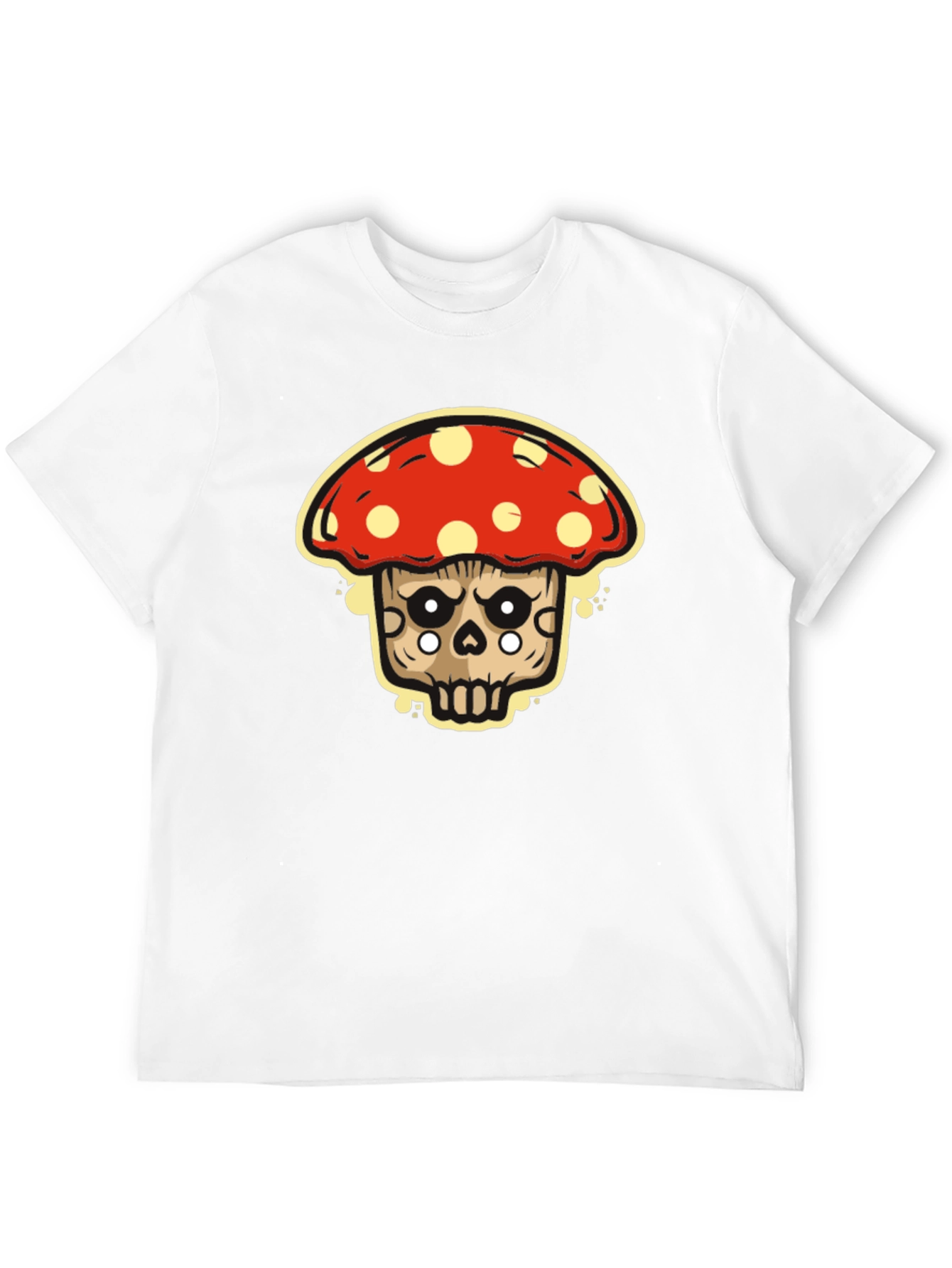 Mushroom Skull Graphic T-Shirt - Black Tee