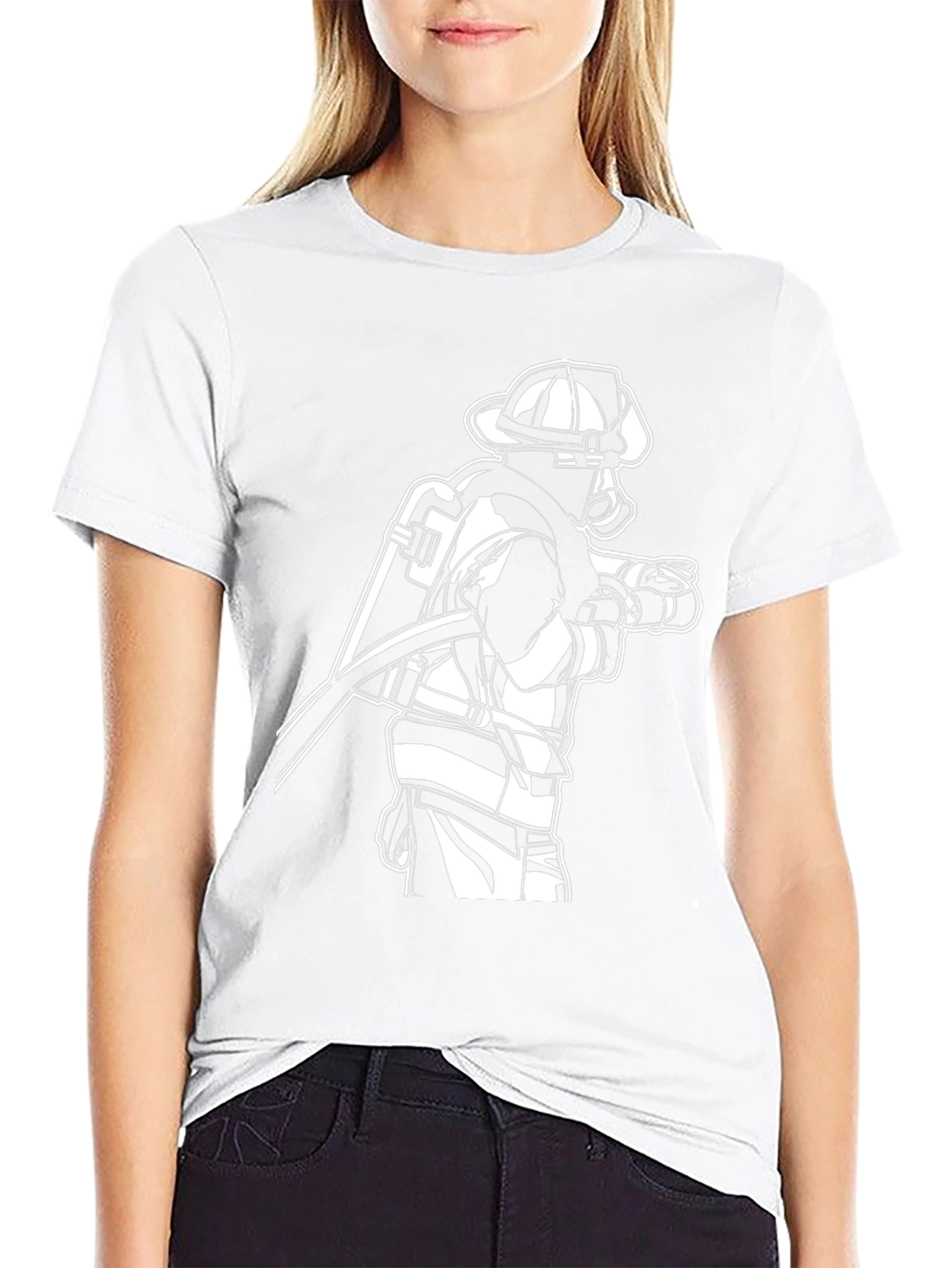 Firefighter Graphic Tee - Black Cotton Blend