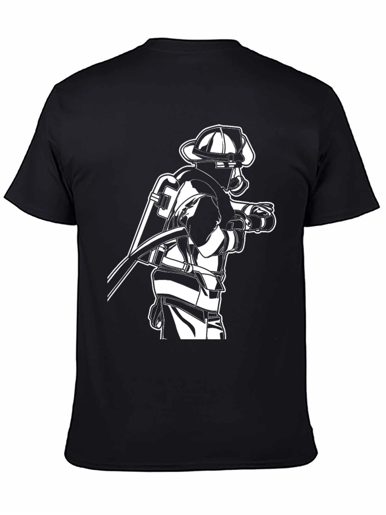 Firefighter Graphic Tee - Black Cotton Blend