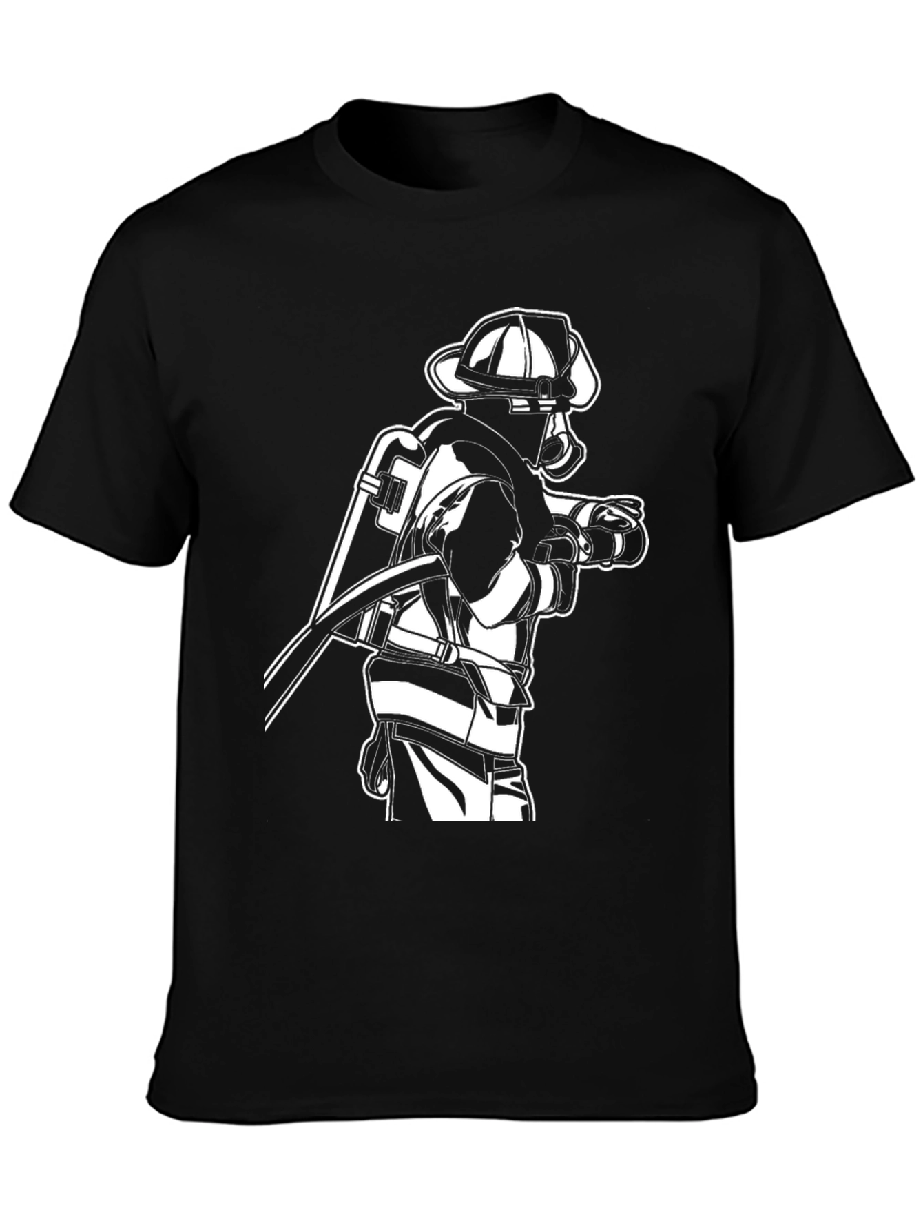 Firefighter Graphic Tee - Black Cotton Blend