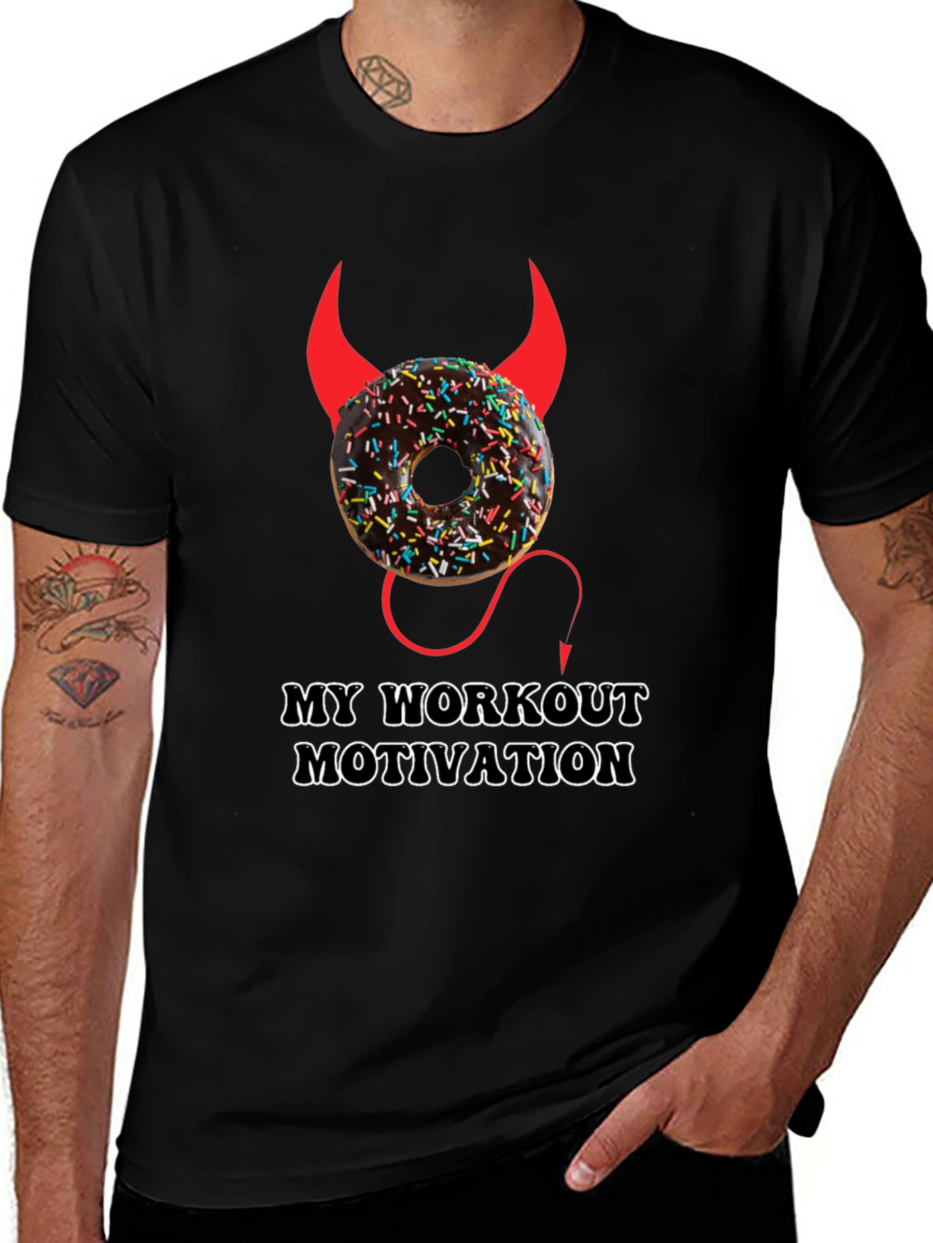 Workout Motivation Donut Devil Graphic T-Shirt