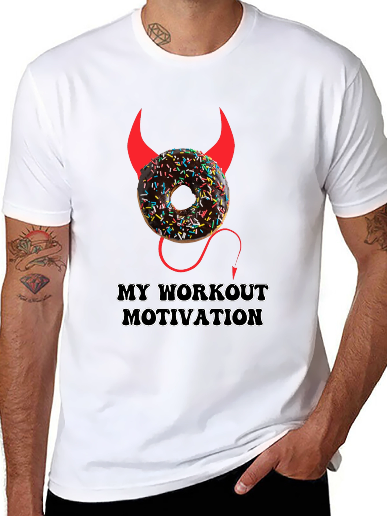 Workout Motivation Donut Devil Graphic T-Shirt