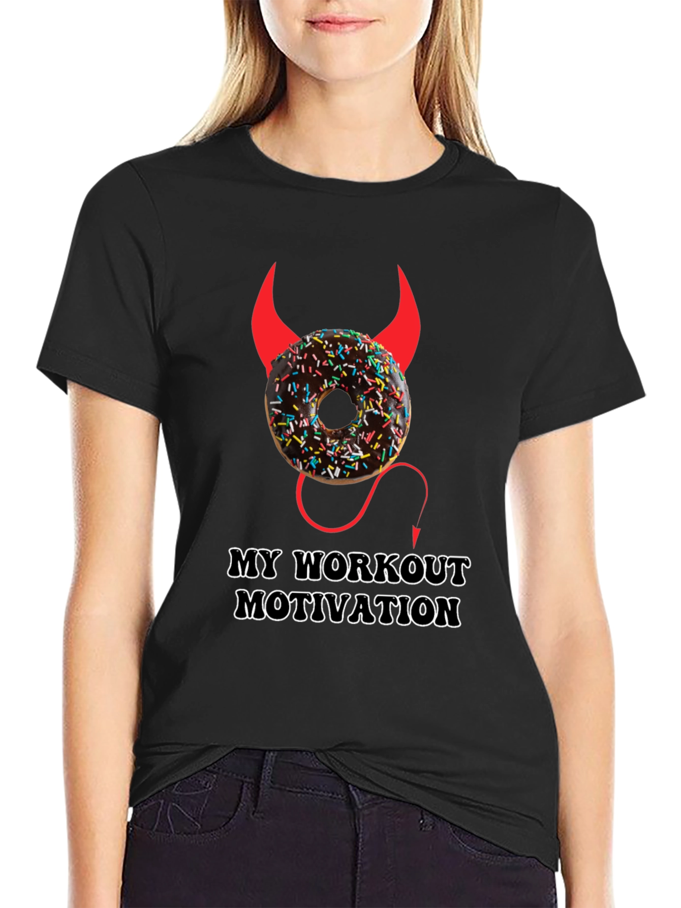 Workout Motivation Donut Devil Graphic T-Shirt