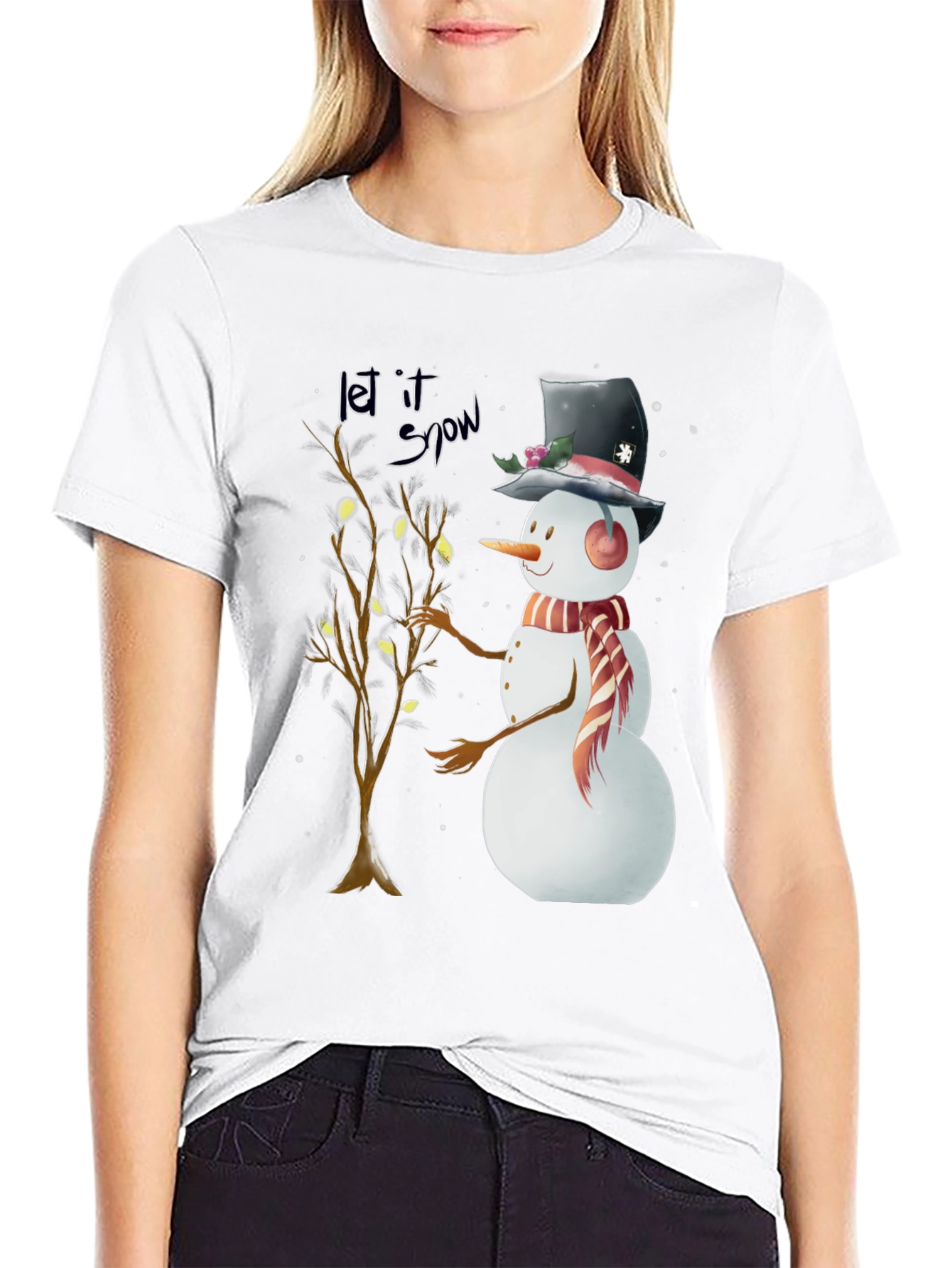 Festive Snowman Graphic Tee
