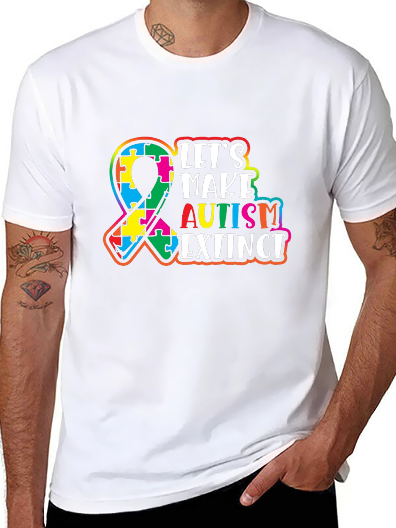 Autism Awareness Puzzle Ribbon T-Shirt
