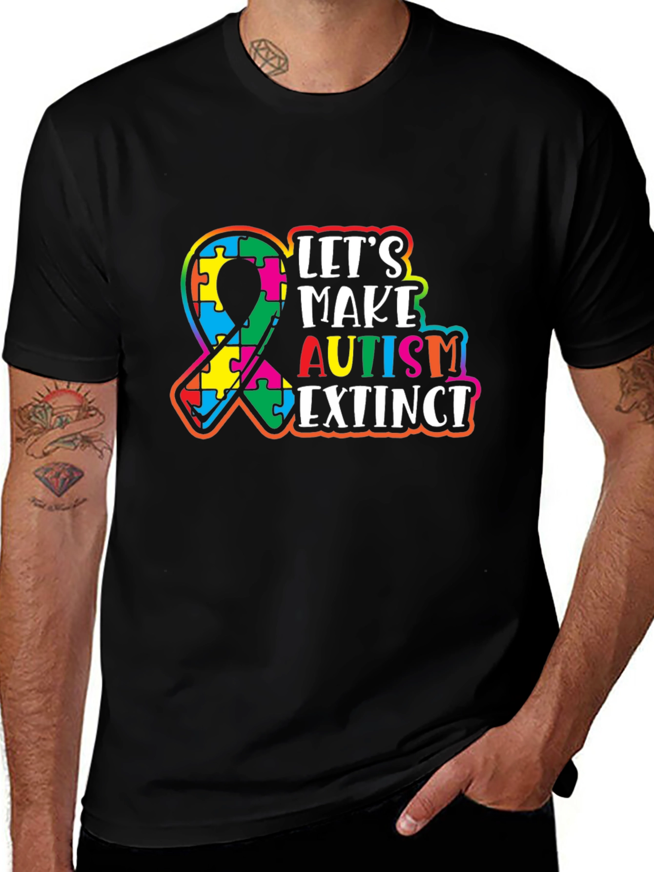 Autism Awareness Puzzle Ribbon T-Shirt