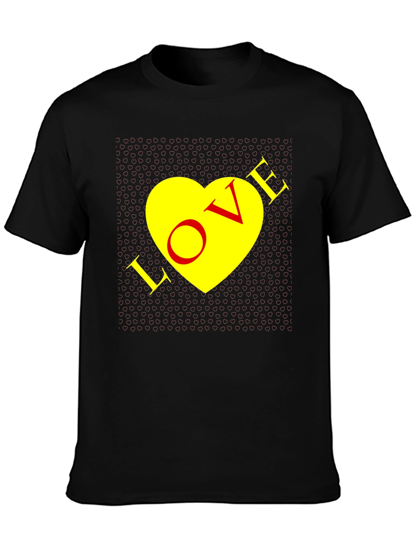 Love Heart Graphic Tee - Mens Black T-Shirt