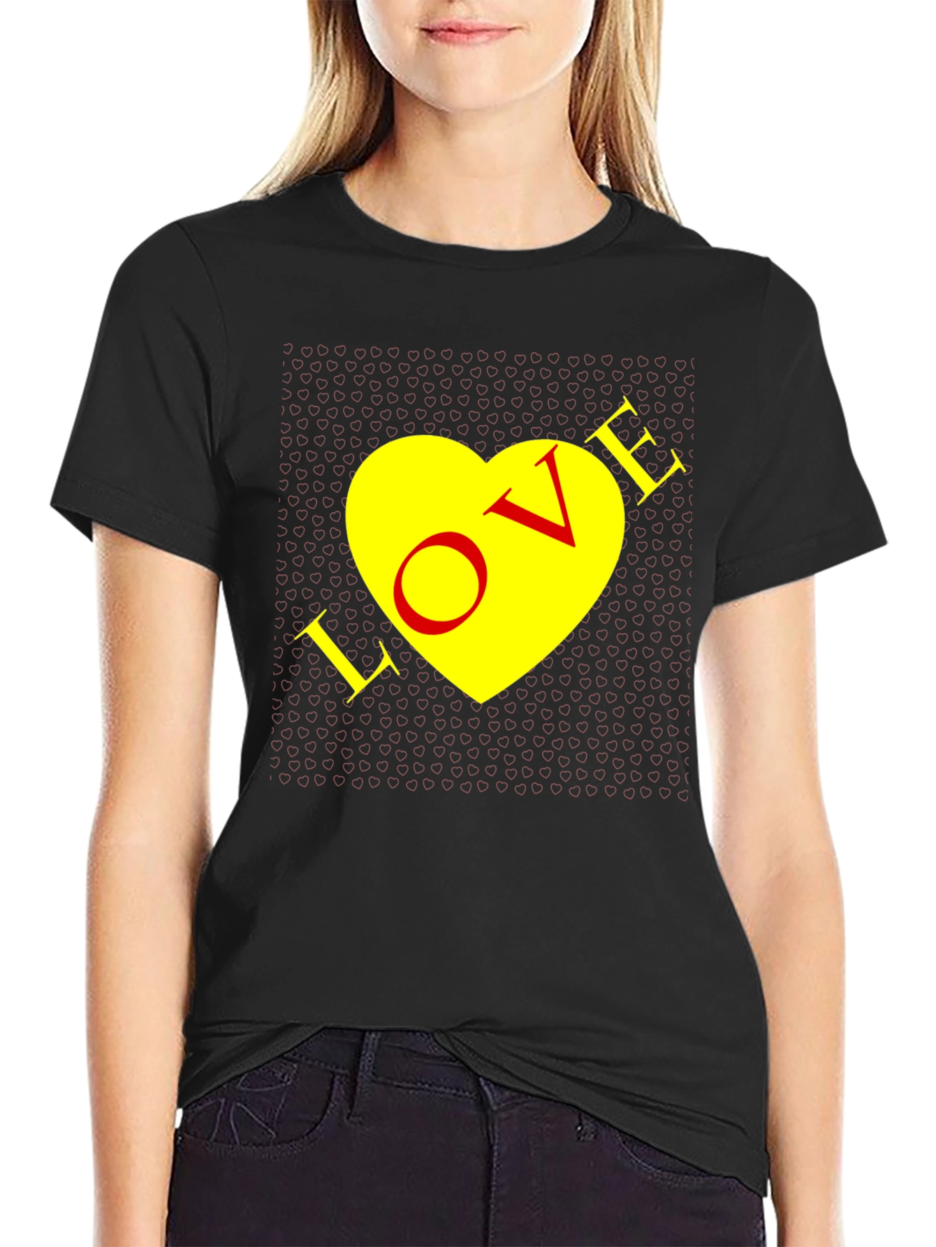 Love Heart Graphic Tee - Mens Black T-Shirt
