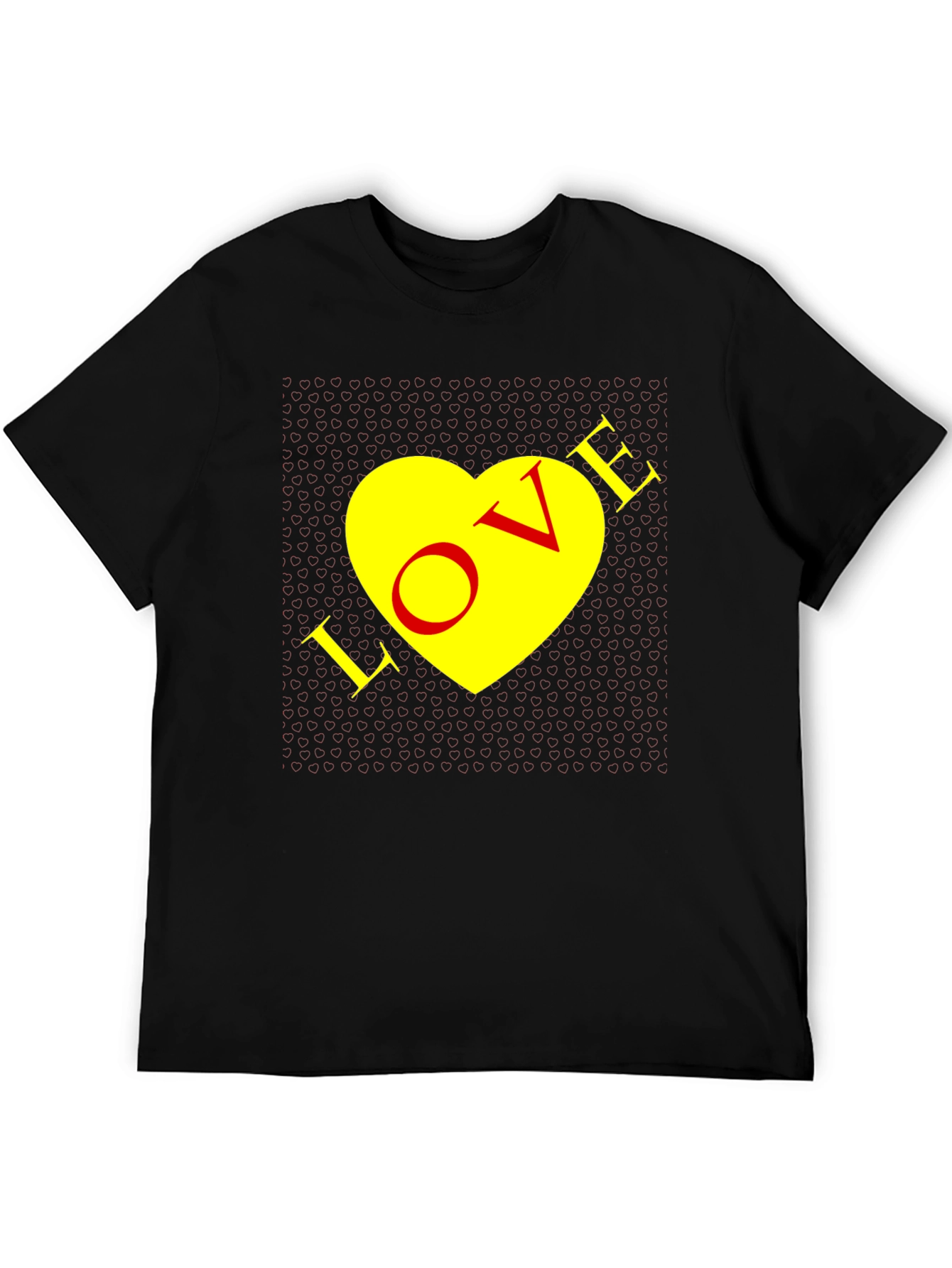 Love Heart Graphic Tee - Mens Black T-Shirt
