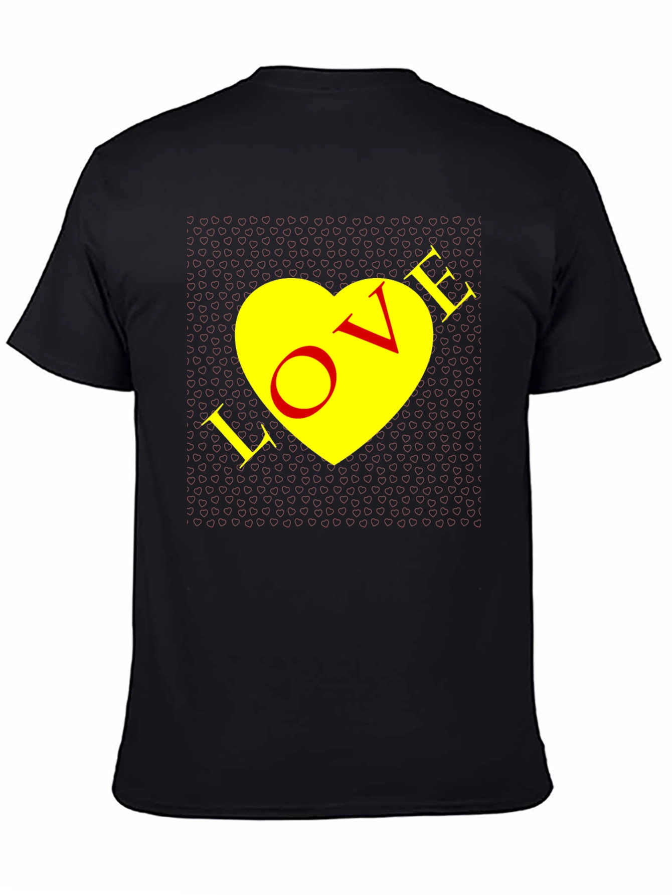 Love Heart Graphic Tee - Mens Black T-Shirt