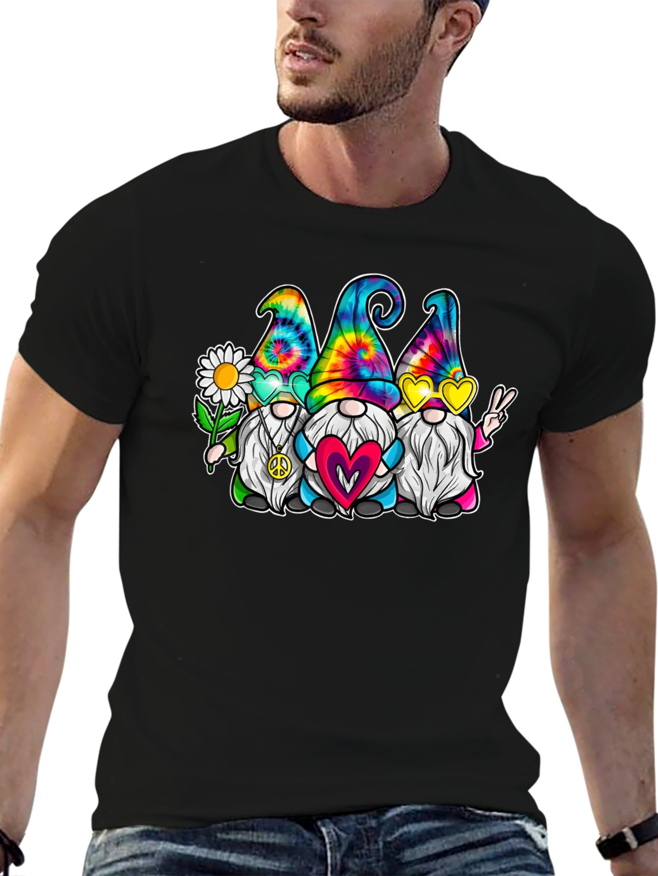 Tie Dye Gnome T-Shirt - Peace Love & Gnomes!