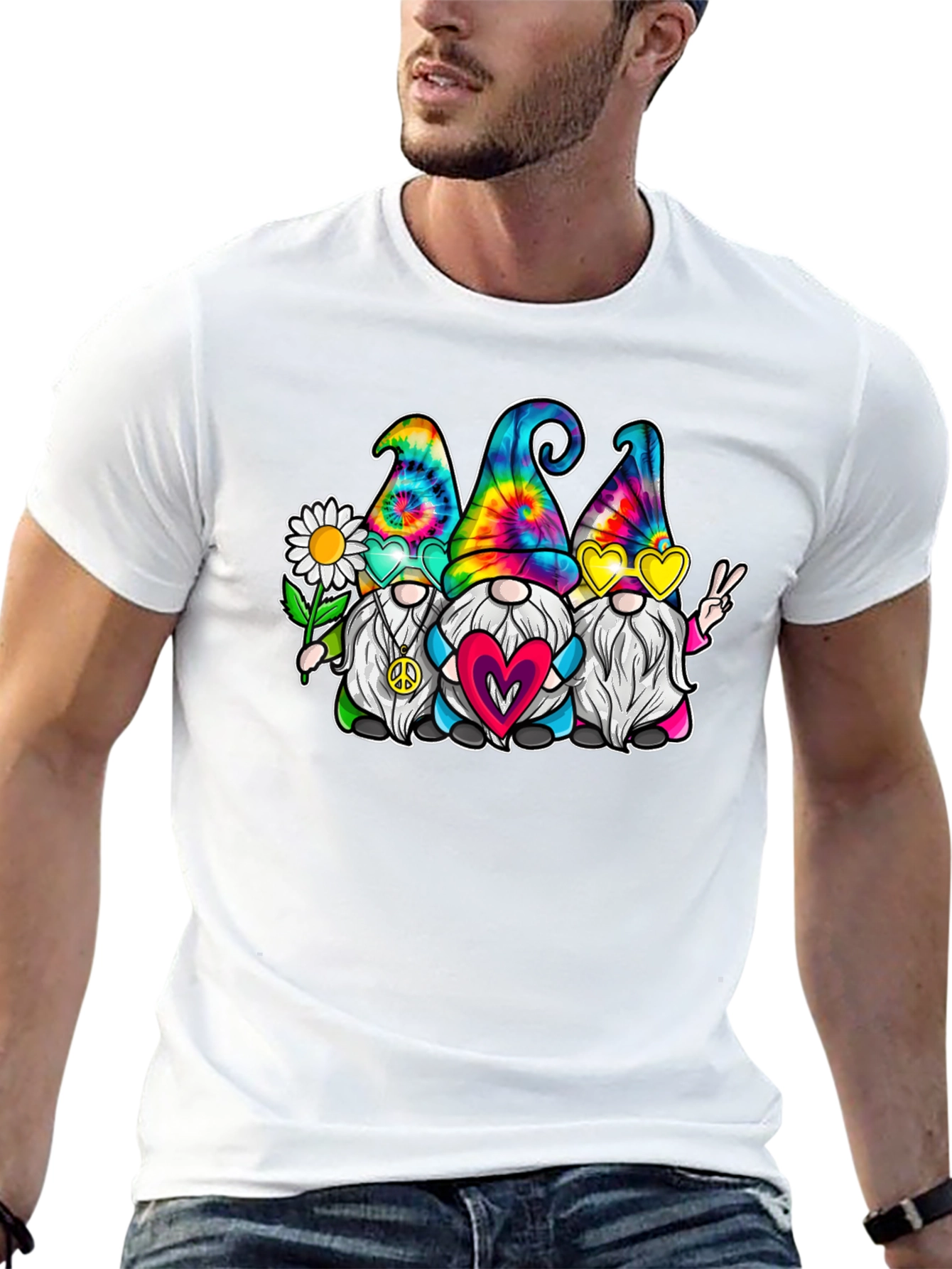 Tie Dye Gnome T-Shirt - Peace Love & Gnomes!