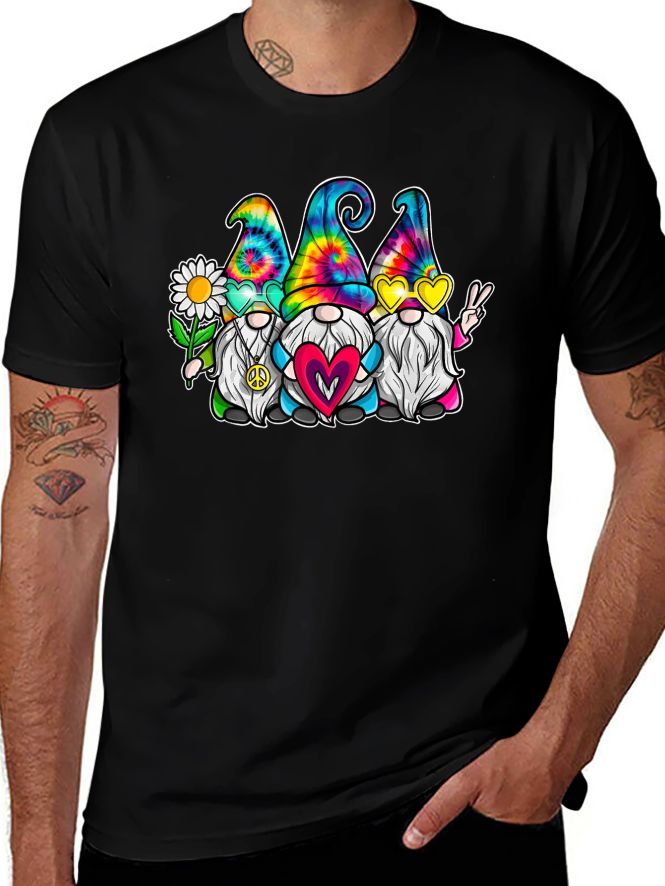 Tie Dye Gnome T-Shirt - Peace Love & Gnomes!
