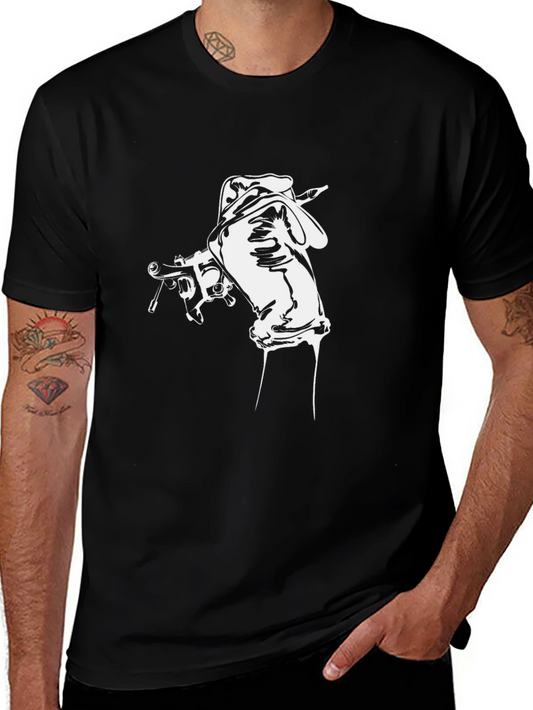 Tattoo Artist Graphic Tee - Black Cotton T-Shirt
