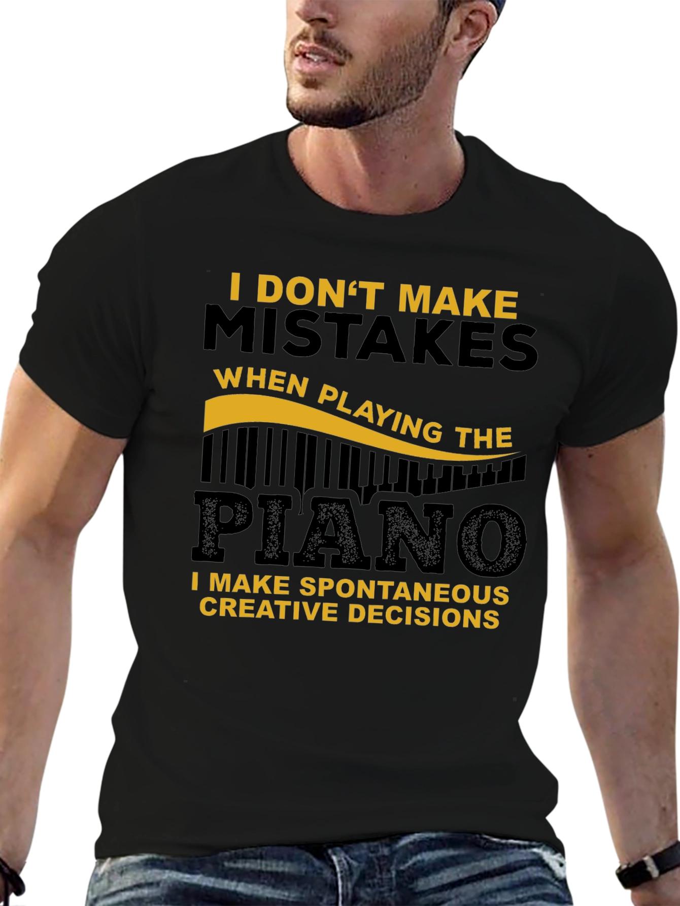 Funny Piano T-Shirt - Spontaneous Creative Decisions