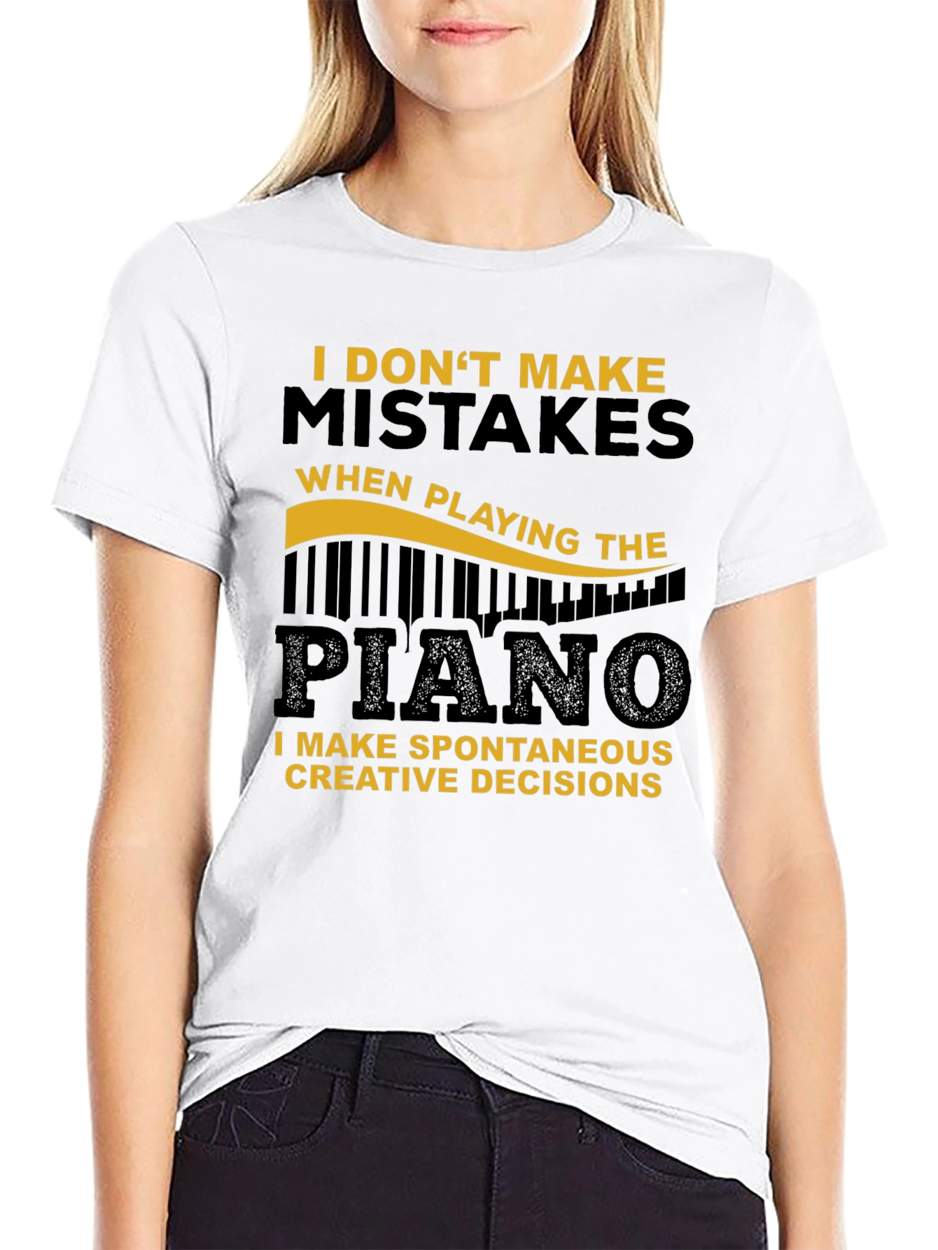 Funny Piano T-Shirt - Spontaneous Creative Decisions