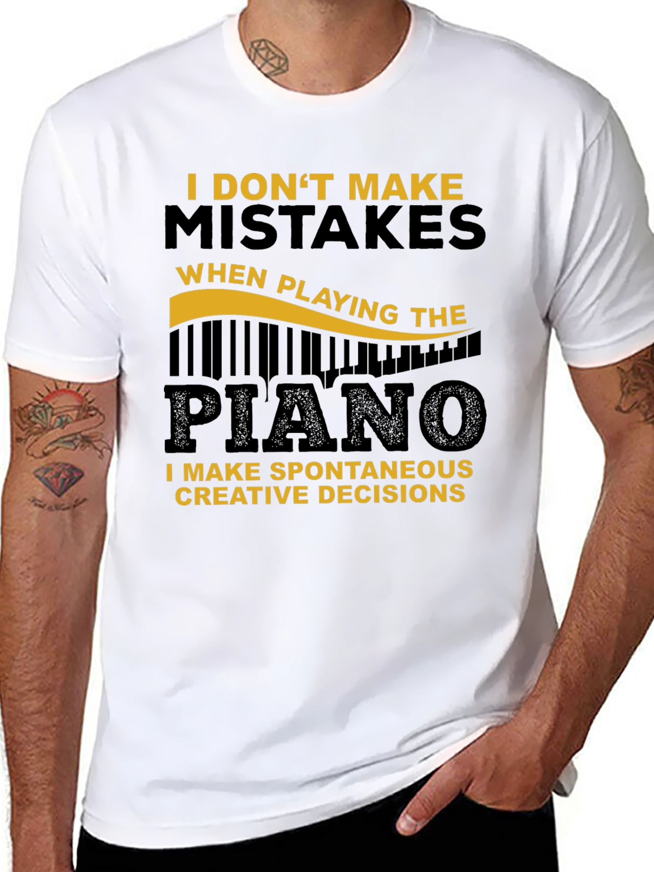 Funny Piano T-Shirt - Spontaneous Creative Decisions