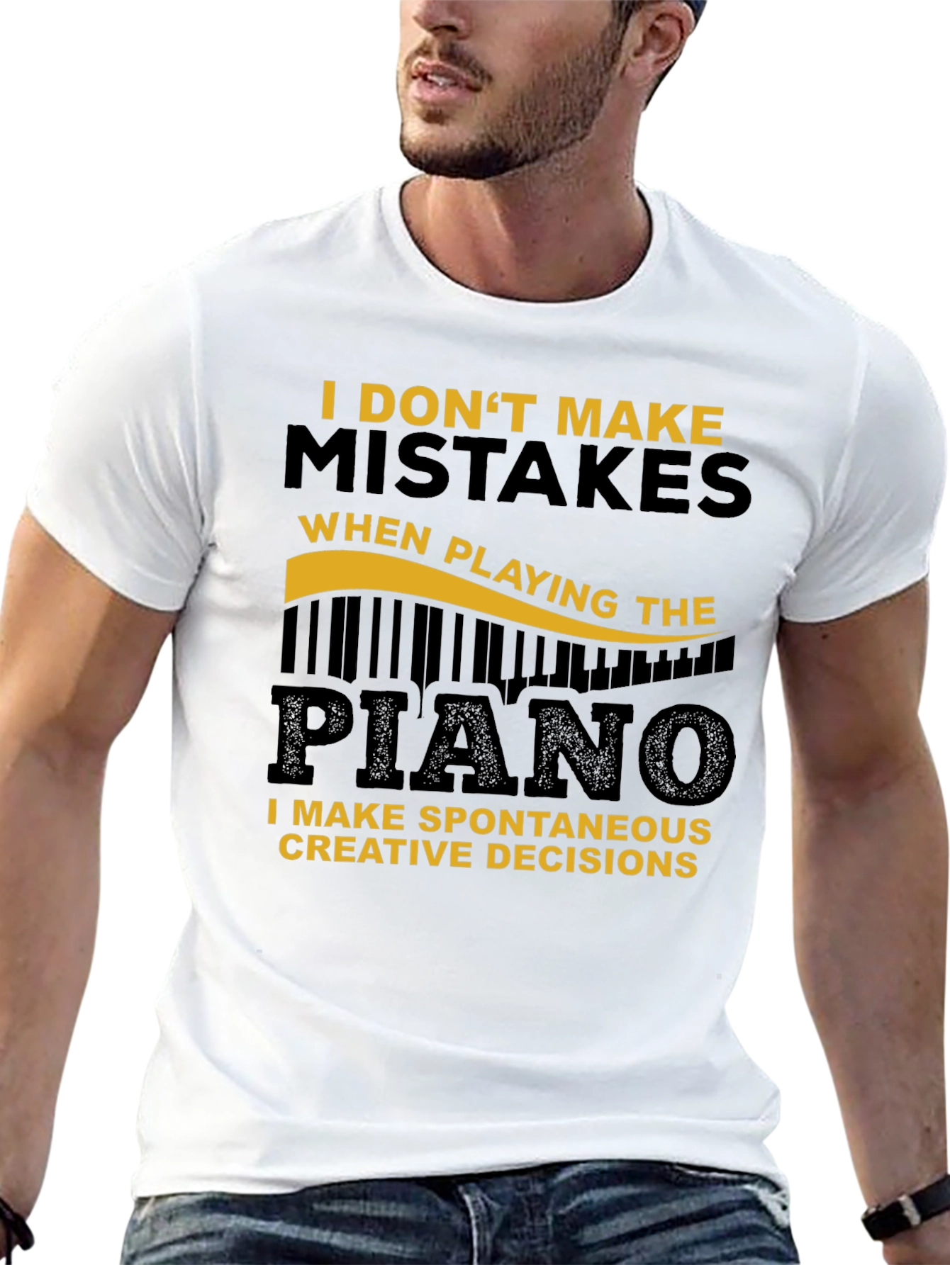 Funny Piano T-Shirt - Spontaneous Creative Decisions