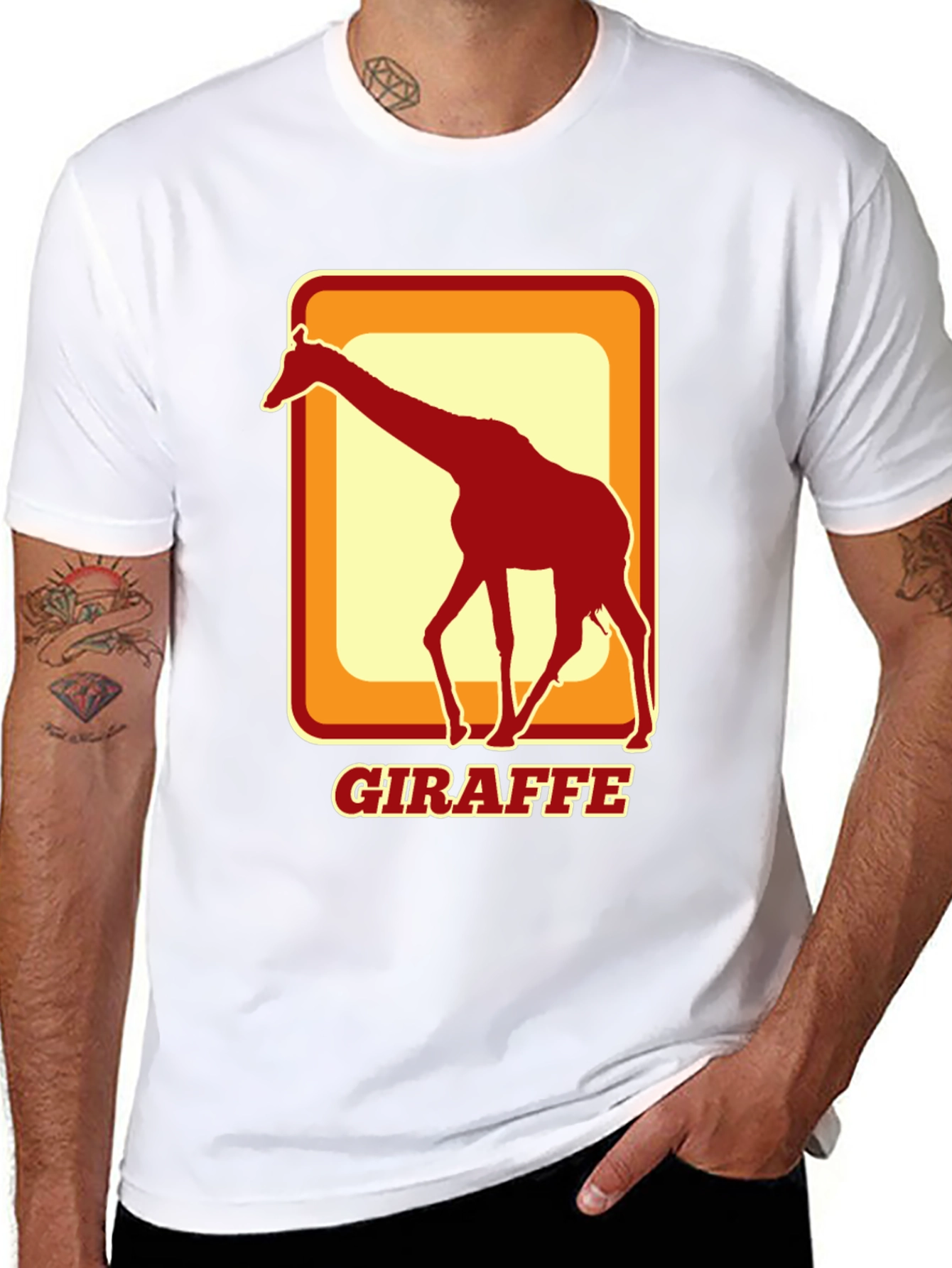 Giraffe Retro Style T-Shirt - Cool Animal Tee