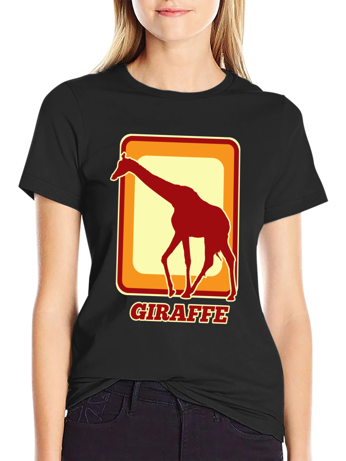 Giraffe Retro Style T-Shirt - Cool Animal Tee