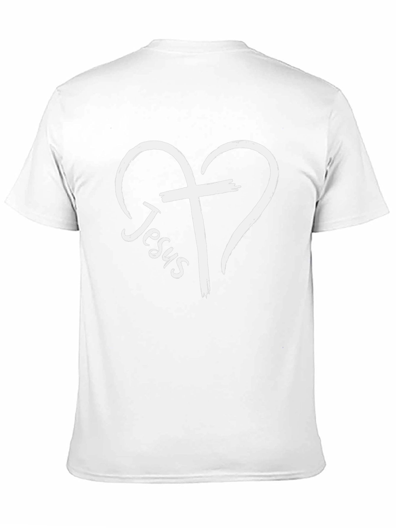 Jesus Heart Cross Graphic Tee - Black