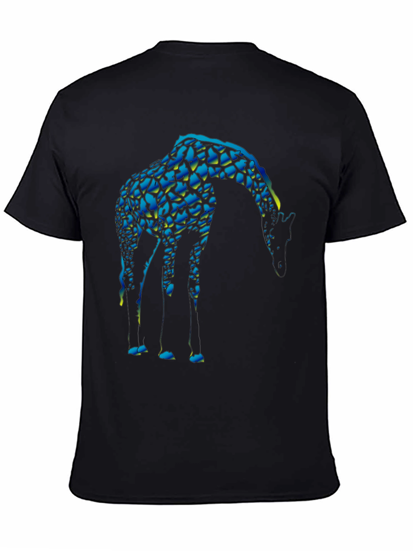 Abstract Giraffe Graphic Black T-Shirt