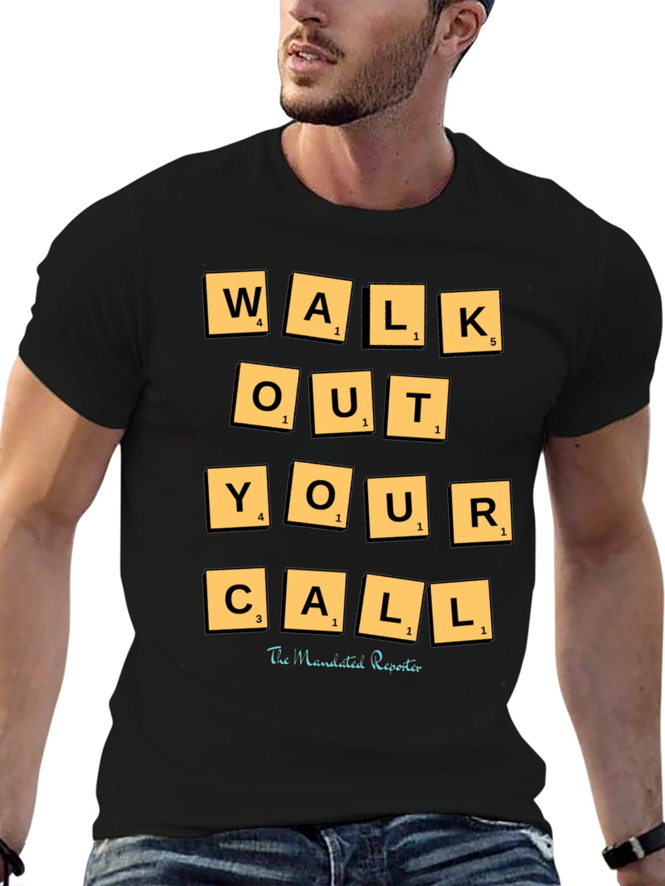Walk Out Your Call T-Shirt - Scrabble Tile Design