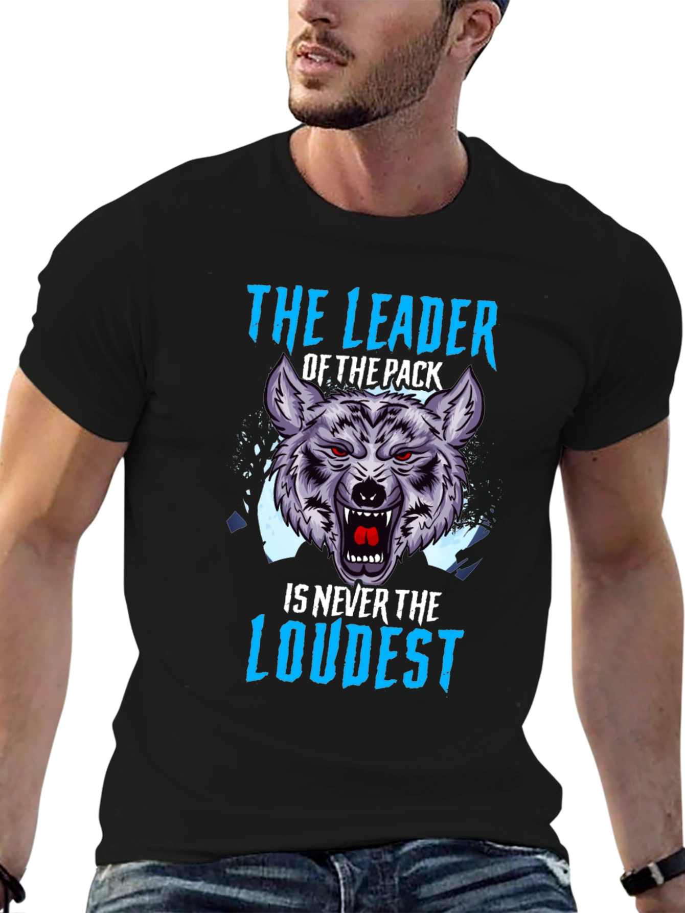 The Leader Wolf Graphic T-Shirt - Black