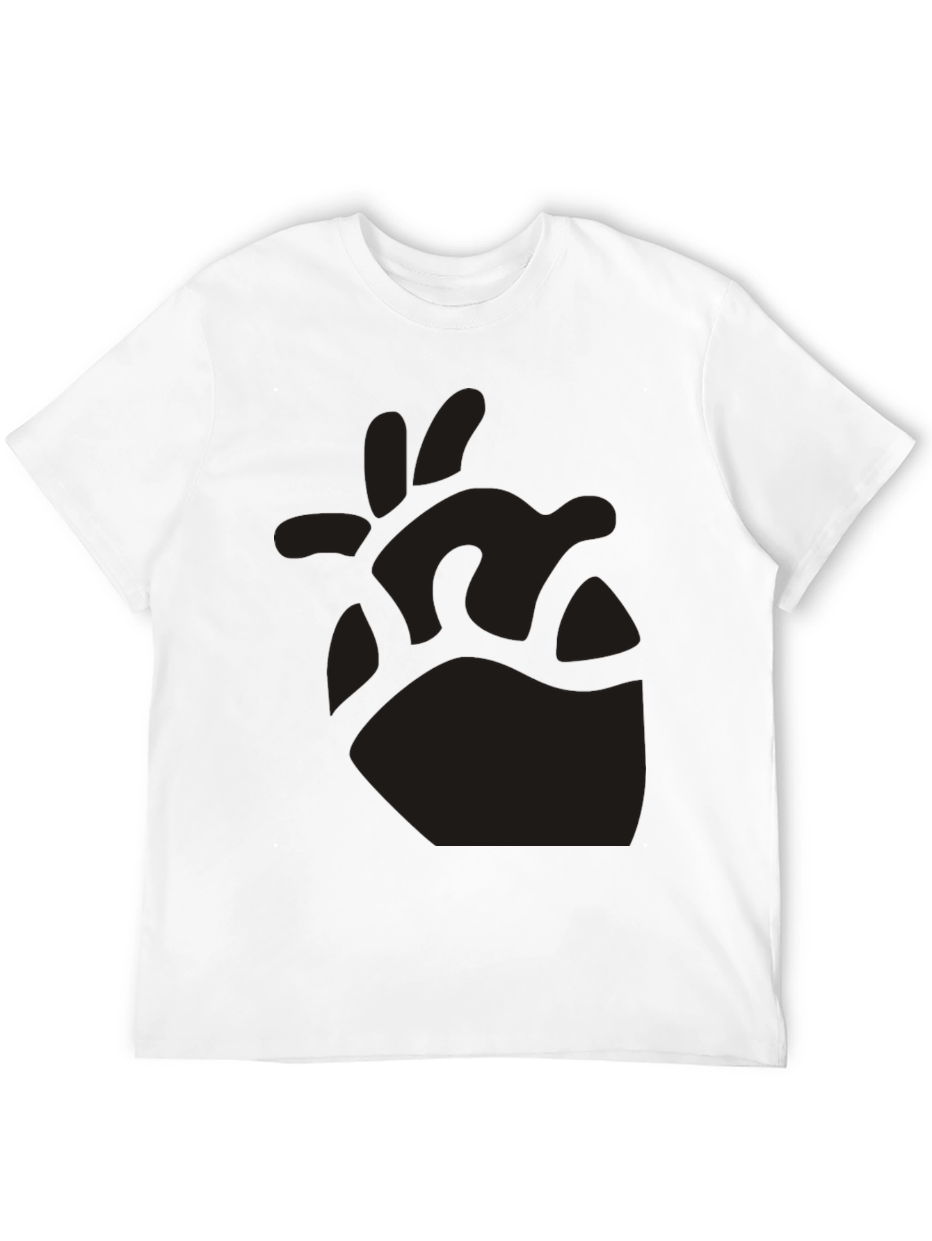Black Anatomical Heart Graphic T-Shirt