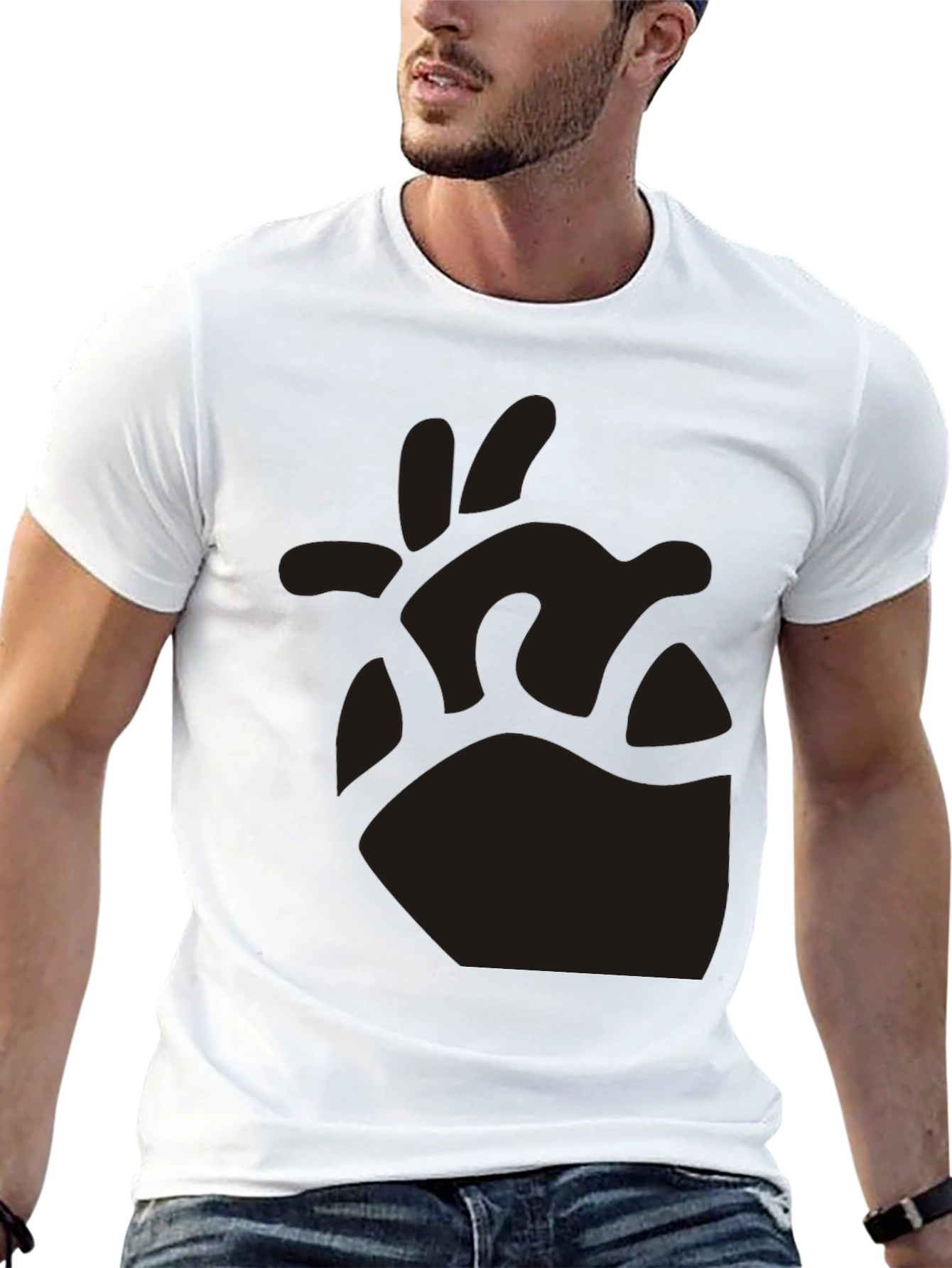 Black Anatomical Heart Graphic T-Shirt