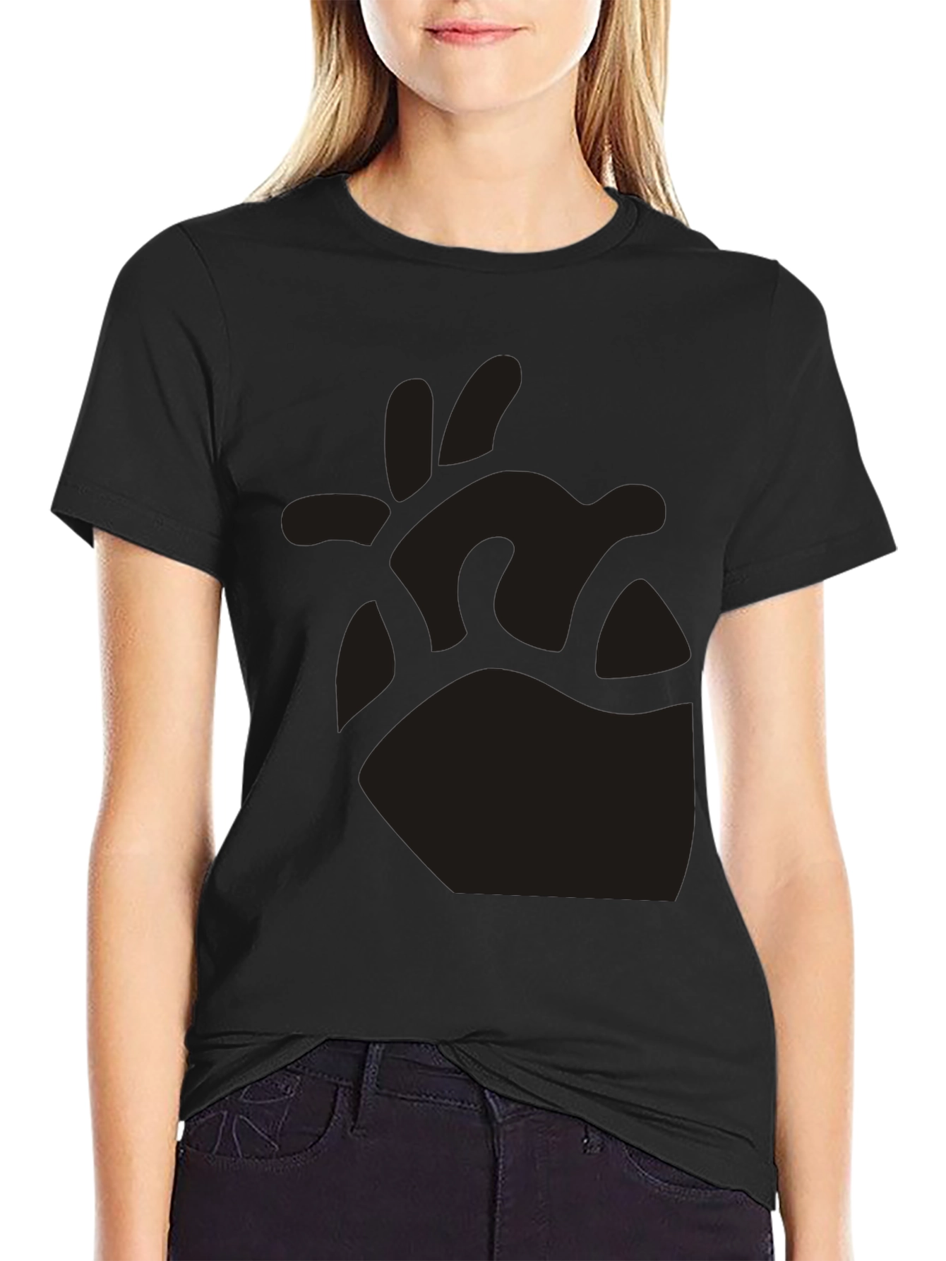 Black Anatomical Heart Graphic T-Shirt