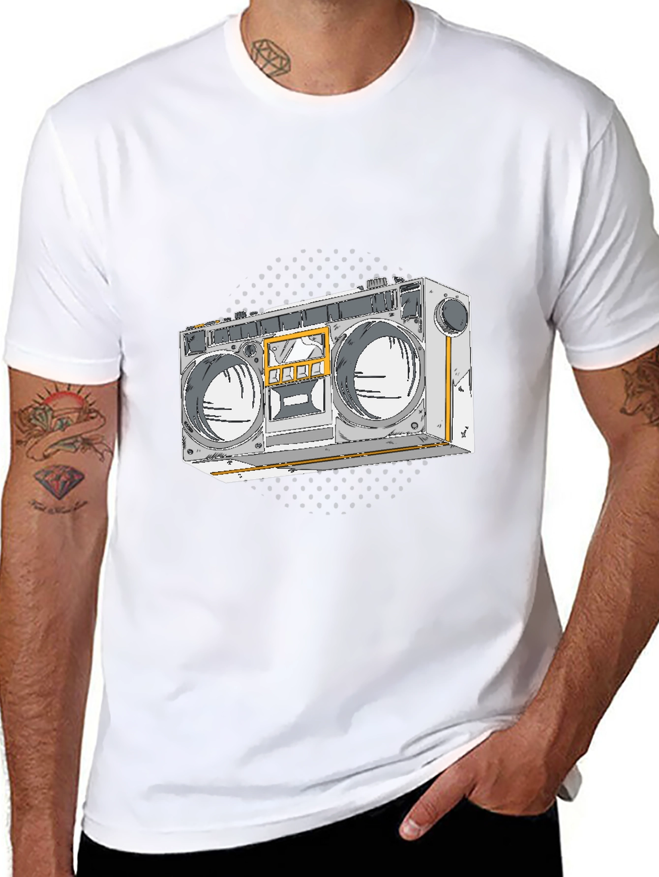 Boombox Graphic Tee - Retro Style