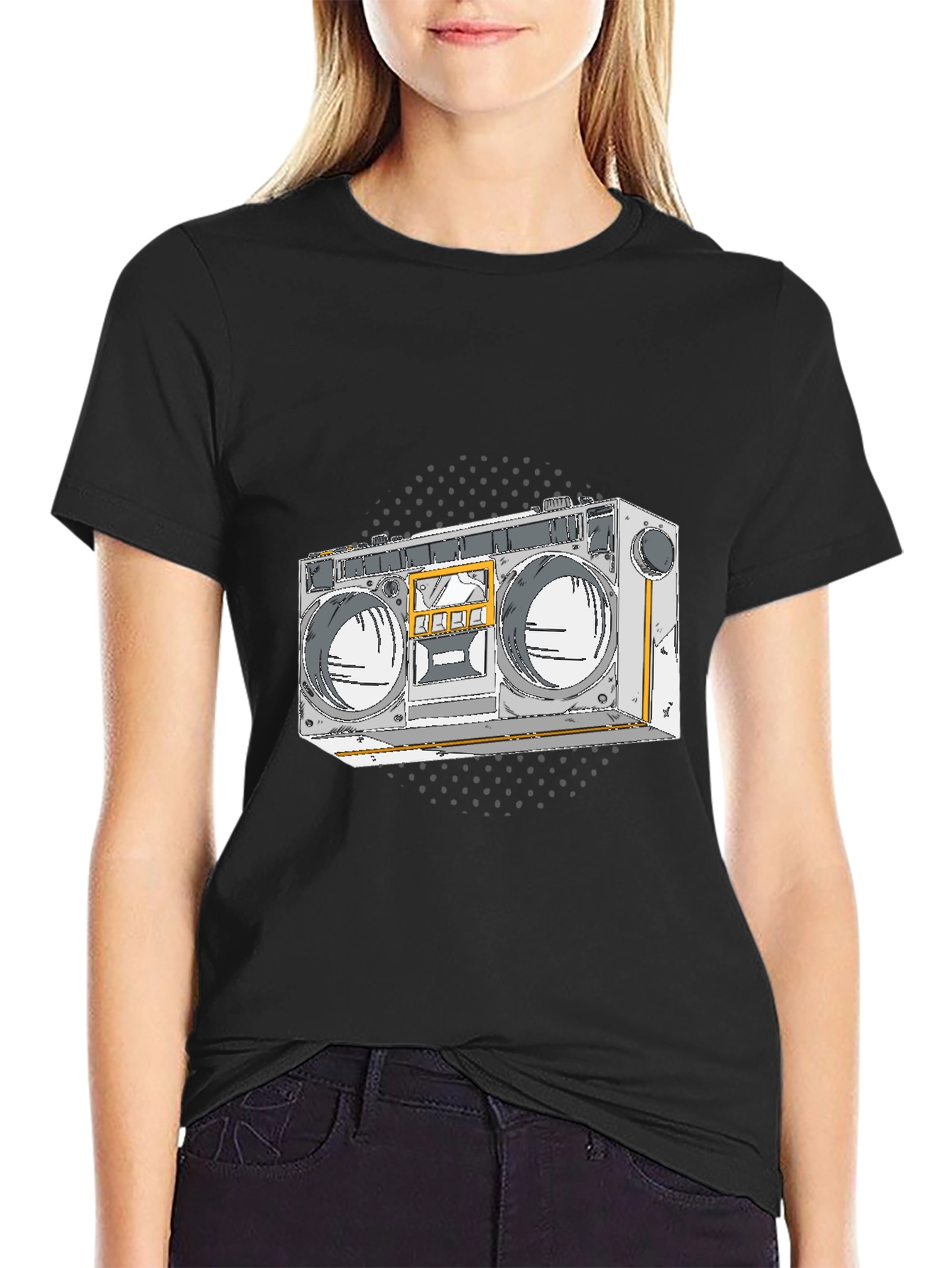 Boombox Graphic Tee - Retro Style