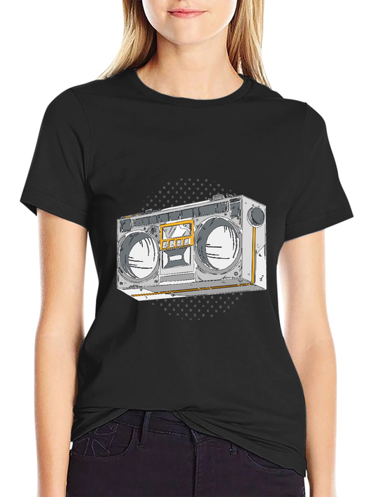 Boombox Graphic Tee - Retro Style