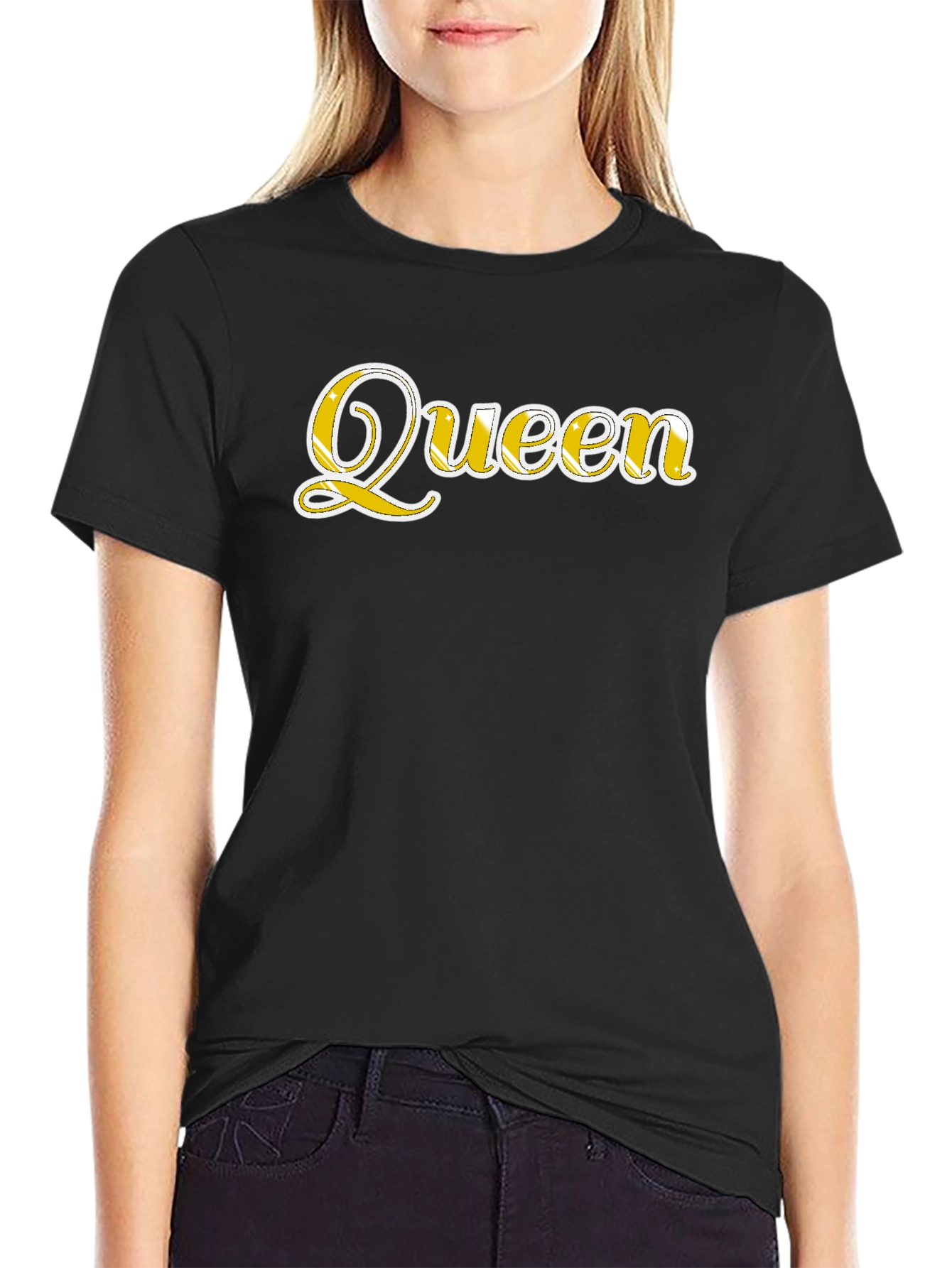 Queen Graphic Tee - Black Cotton Blend